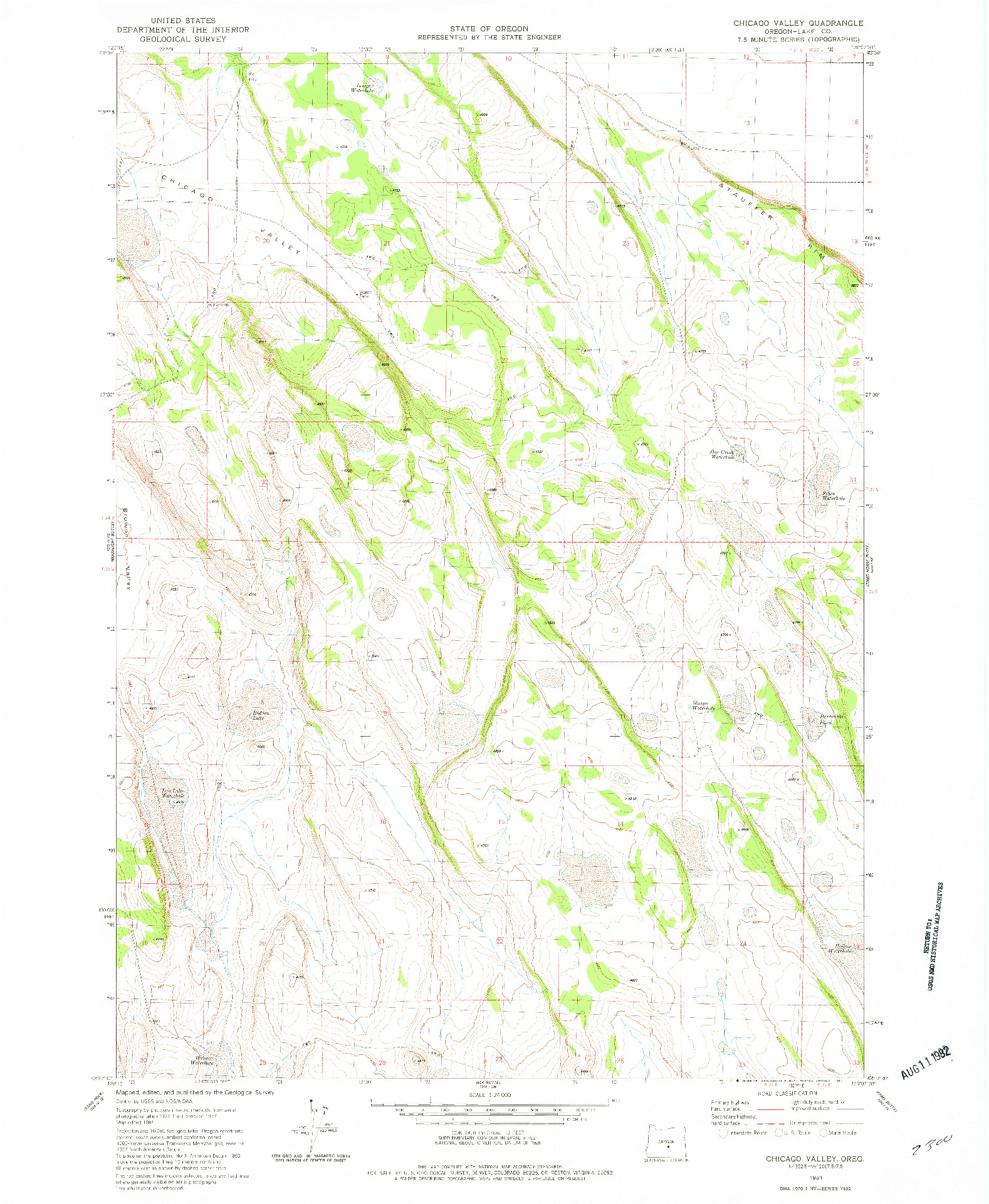 USGS 1:24000-SCALE QUADRANGLE FOR CHICAGO VALLEY, OR 1981