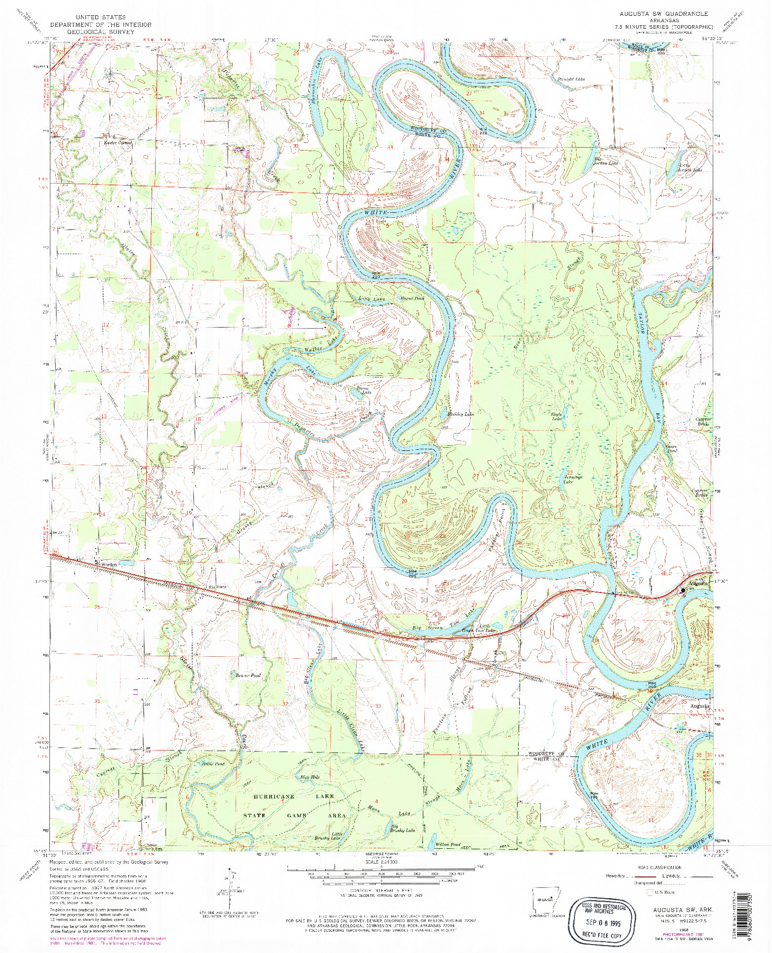 USGS 1:24000-SCALE QUADRANGLE FOR AUGUSTA SW, AR 1968