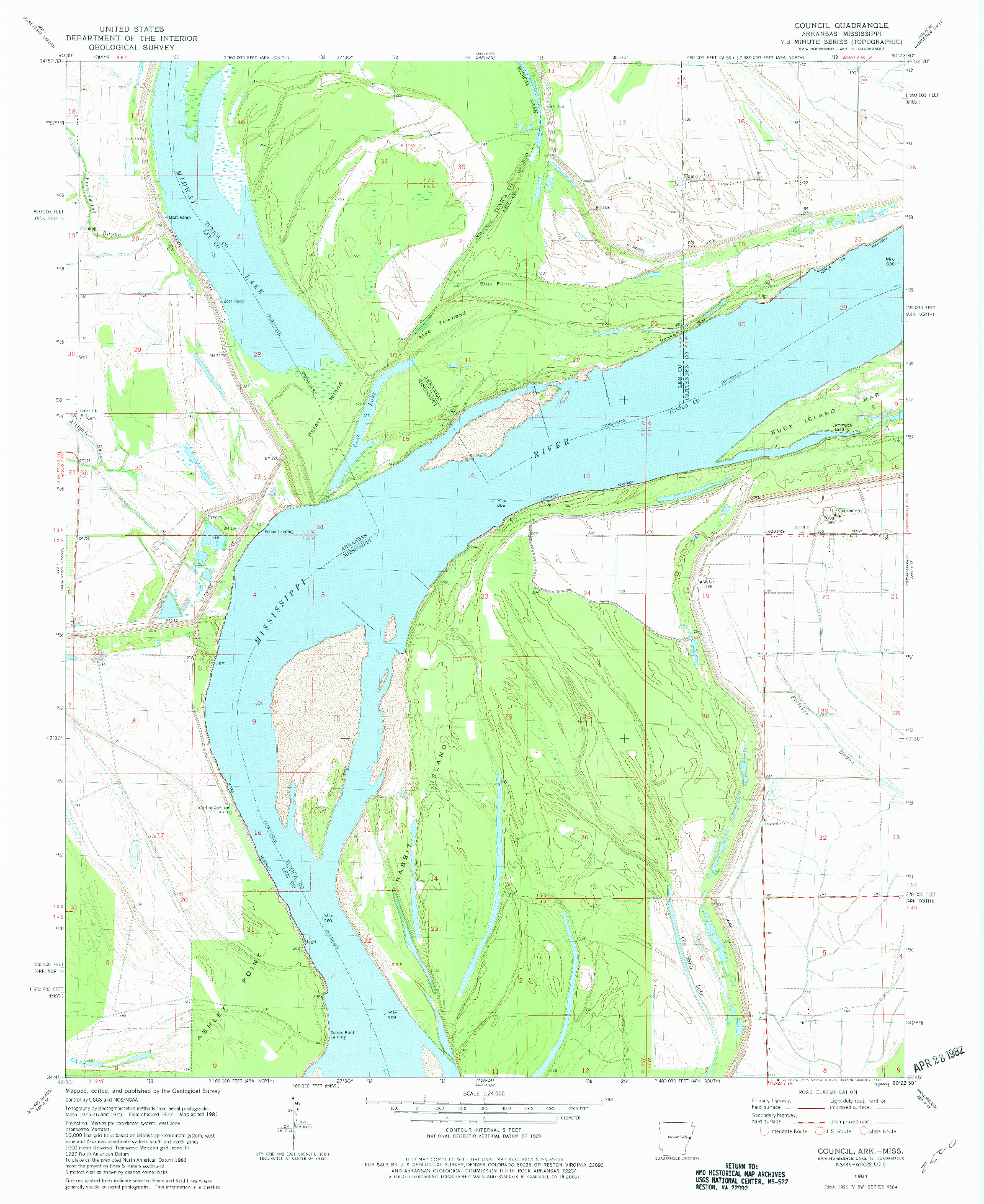 USGS 1:24000-SCALE QUADRANGLE FOR COUNCIL, AR 1981