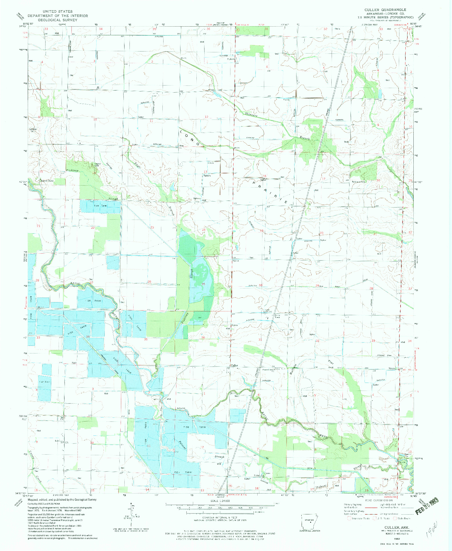 USGS 1:24000-SCALE QUADRANGLE FOR CULLER, AR 1982