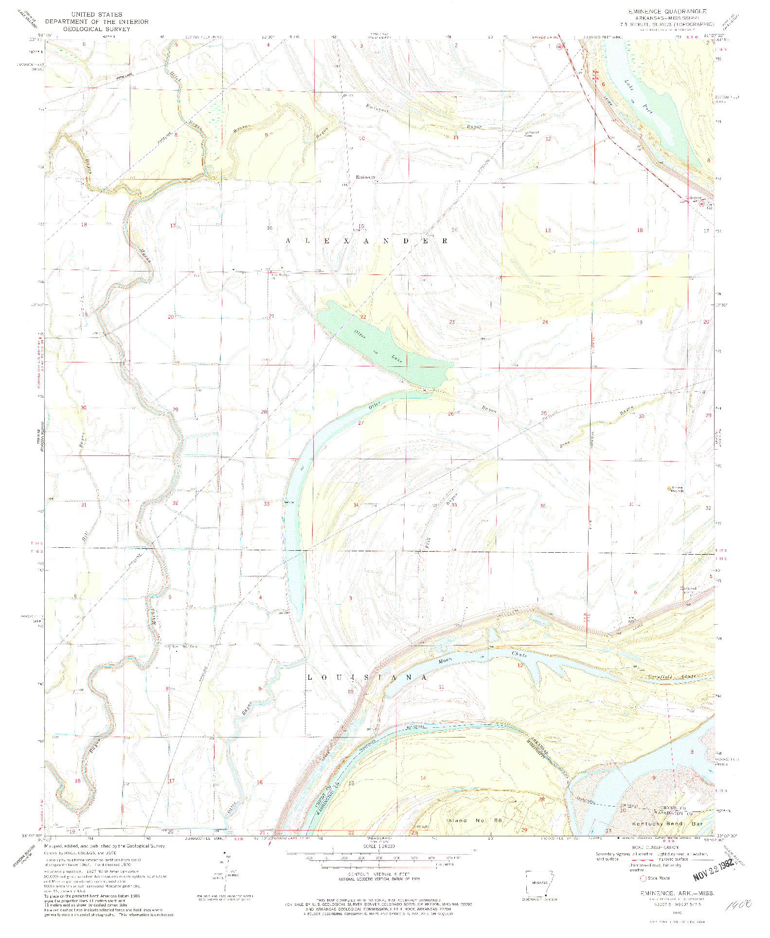 USGS 1:24000-SCALE QUADRANGLE FOR EMINENCE, AR 1970