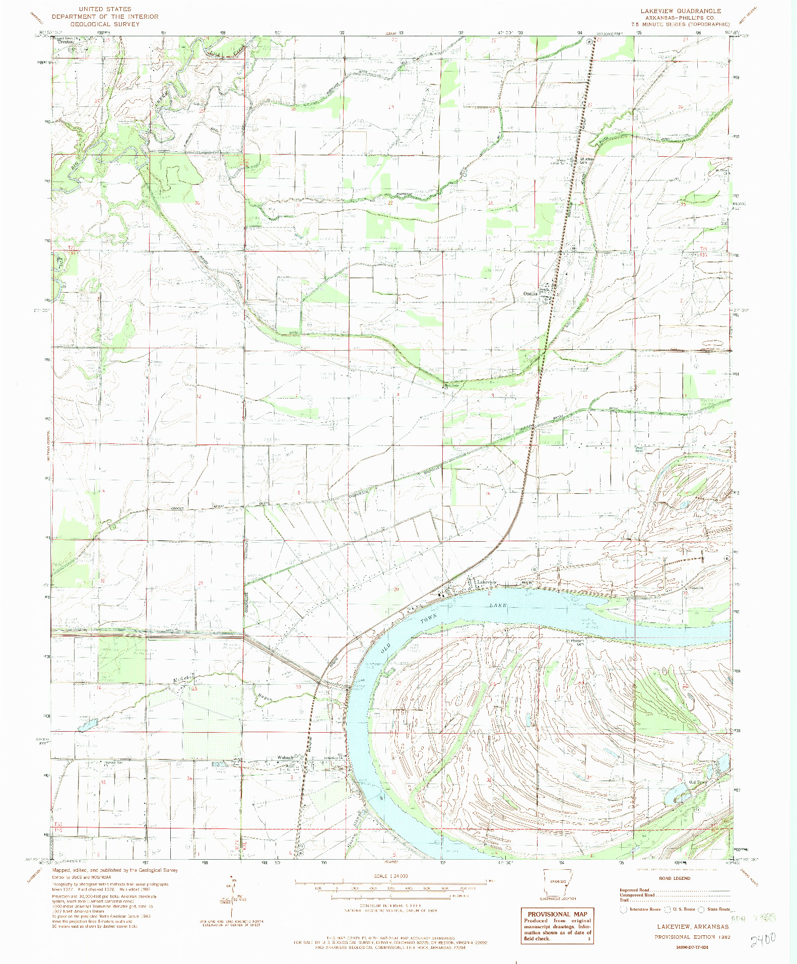 USGS 1:24000-SCALE QUADRANGLE FOR LAKEVIEW, AR 1982