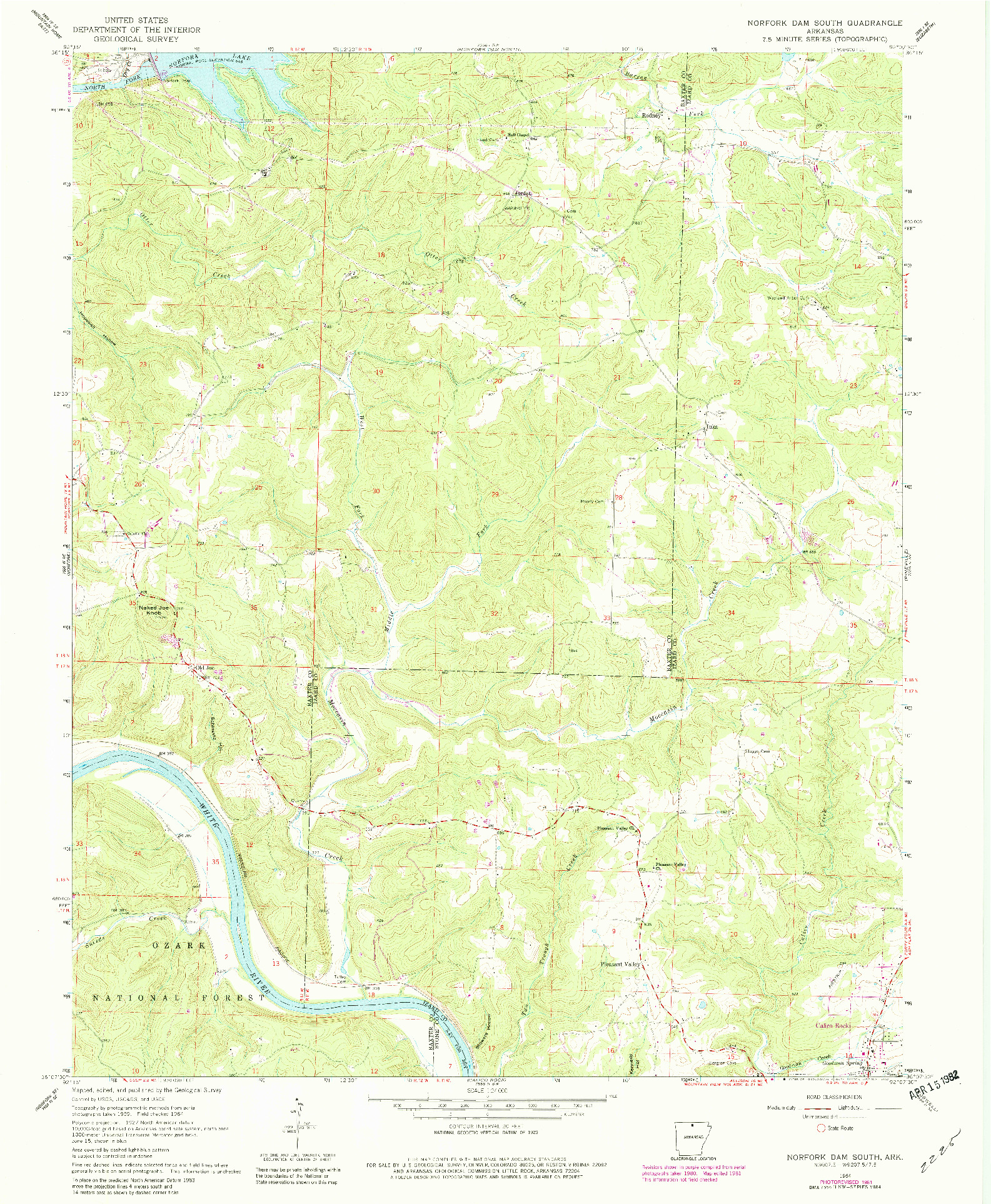USGS 1:24000-SCALE QUADRANGLE FOR NORFORK DAM SOUTH, AR 1964