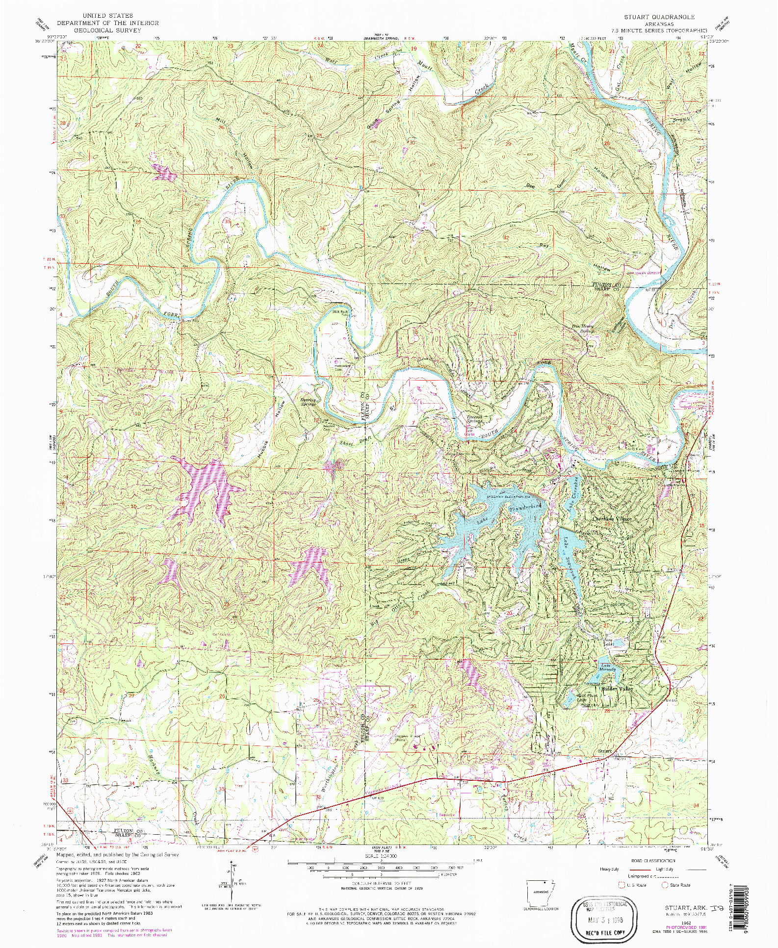 USGS 1:24000-SCALE QUADRANGLE FOR STUART, AR 1962