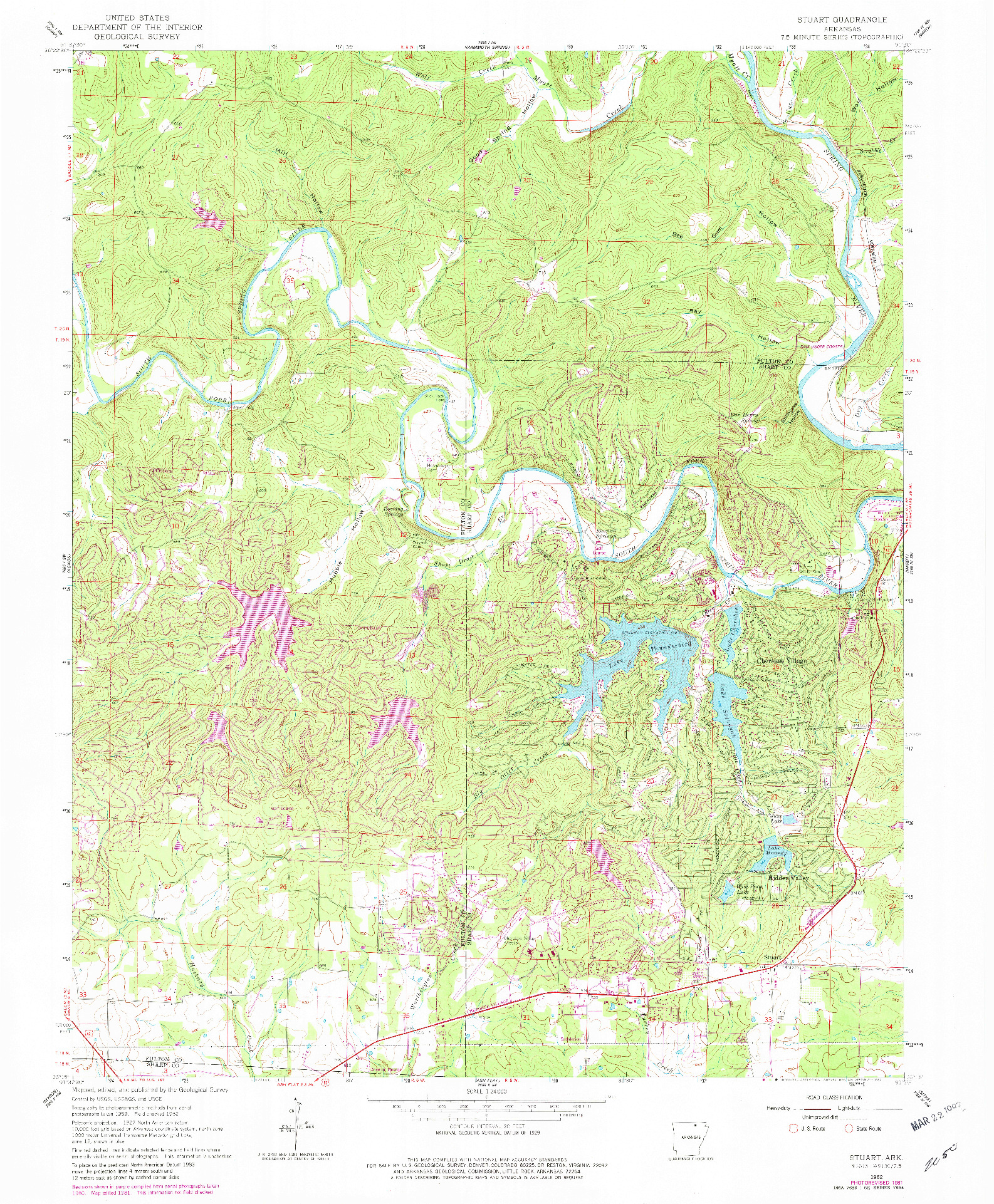 USGS 1:24000-SCALE QUADRANGLE FOR STUART, AR 1962