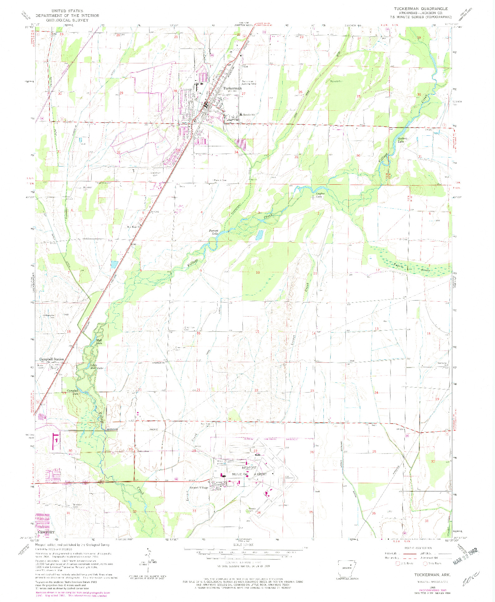 USGS 1:24000-SCALE QUADRANGLE FOR TUCKERMAN, AR 1965