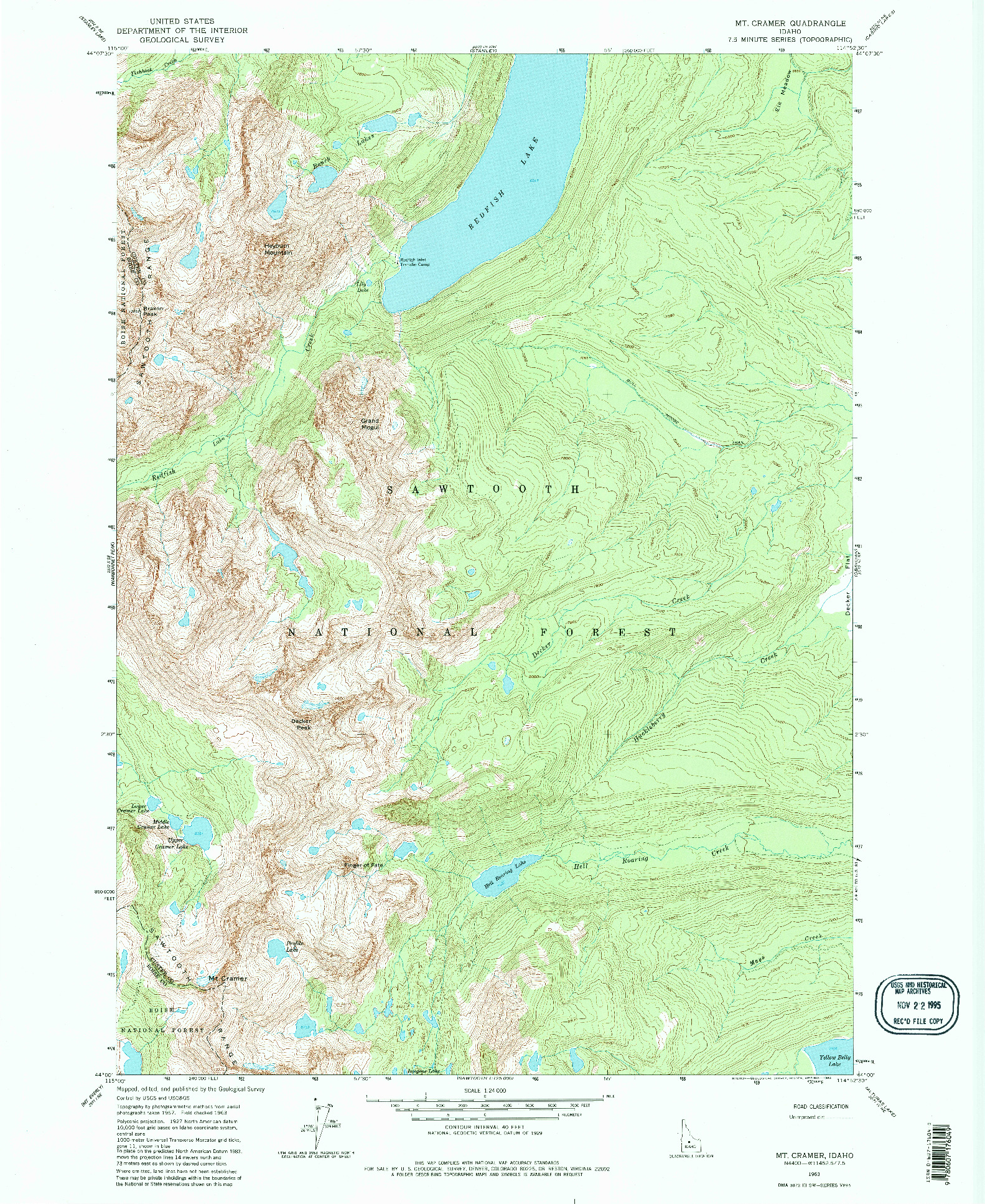 USGS 1:24000-SCALE QUADRANGLE FOR MT CRAMER, ID 1963