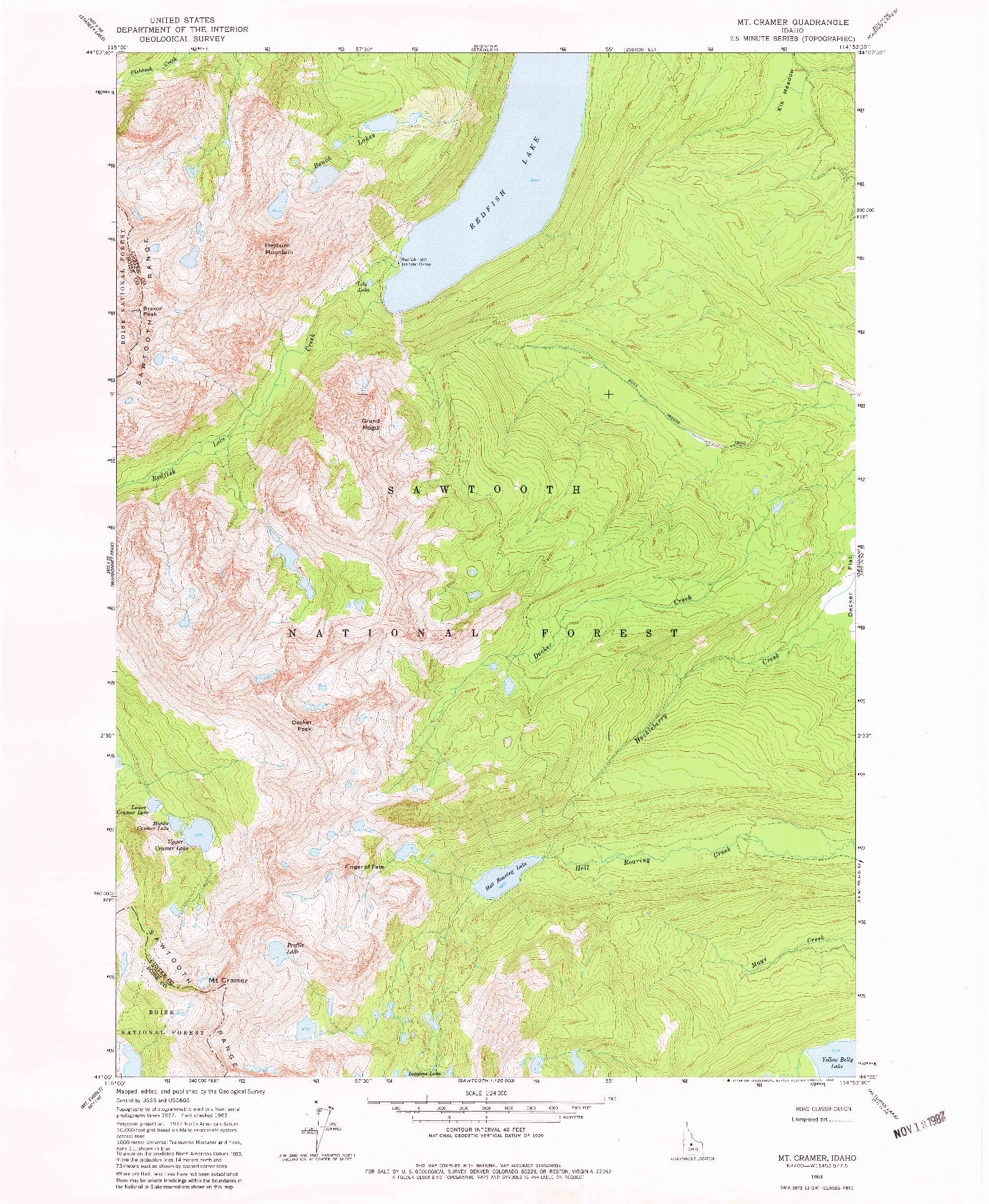 USGS 1:24000-SCALE QUADRANGLE FOR MT CRAMER, ID 1963