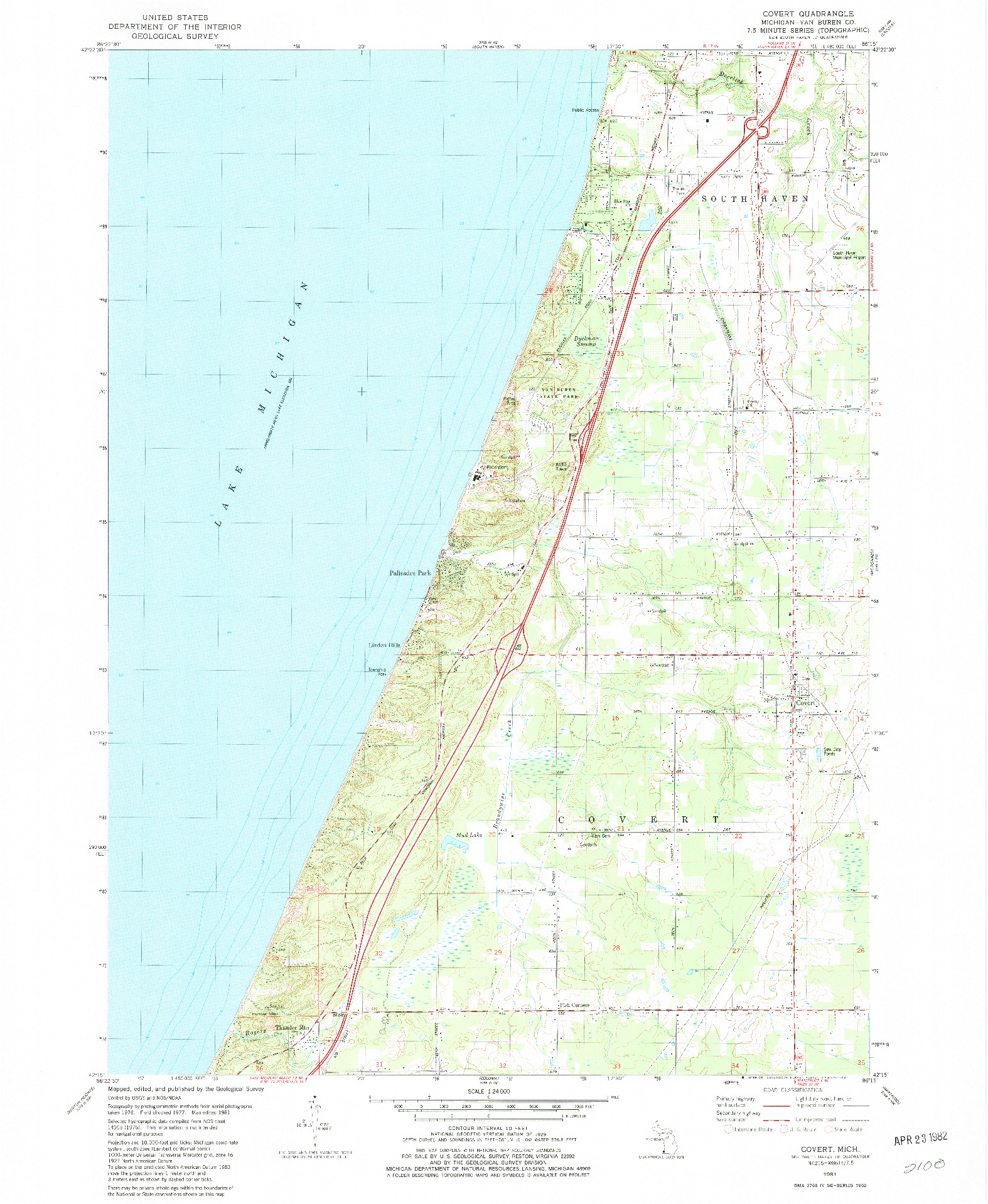 USGS 1:24000-SCALE QUADRANGLE FOR COVERT, MI 1981