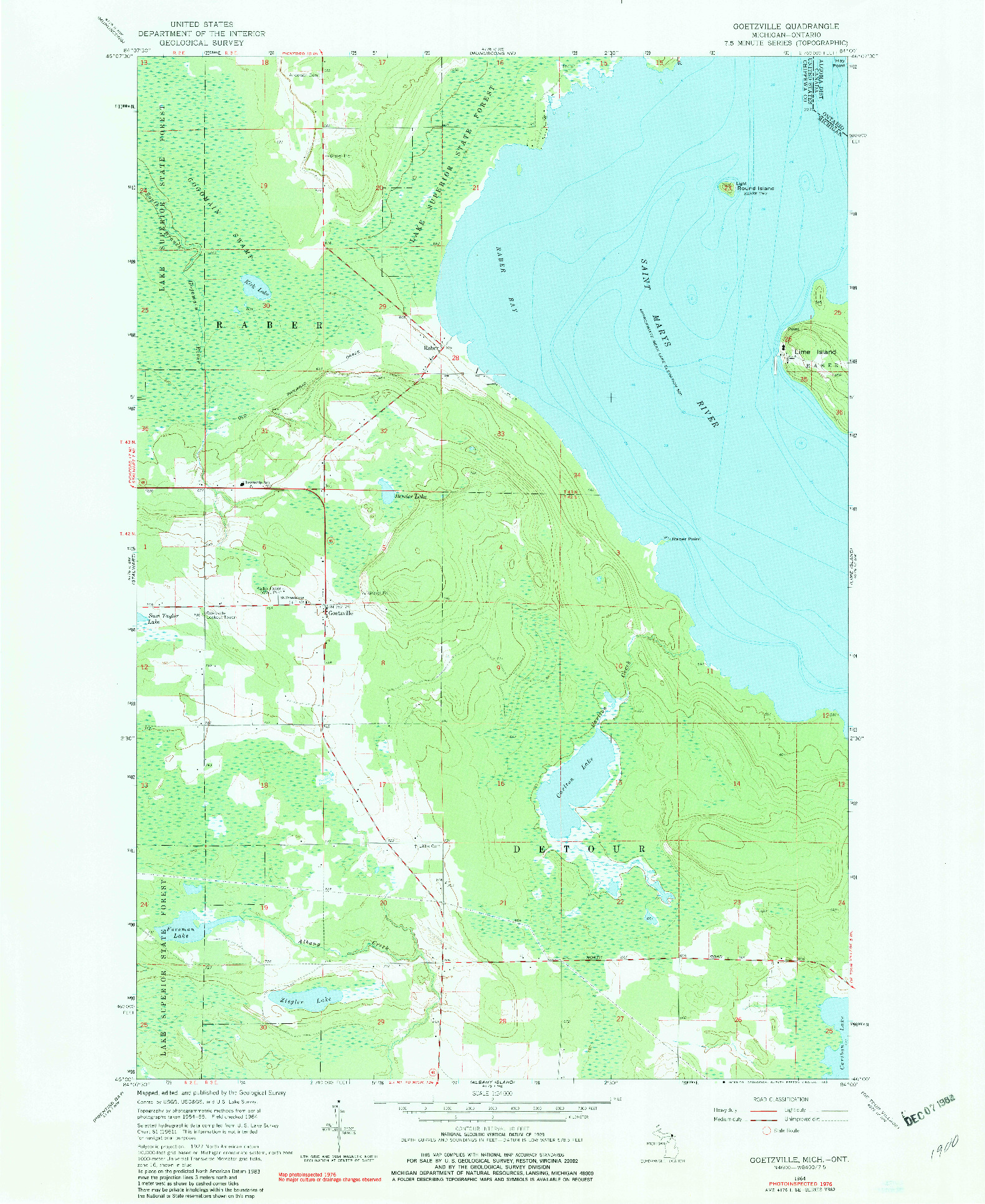 USGS 1:24000-SCALE QUADRANGLE FOR GOETZVILLE, MI 1964