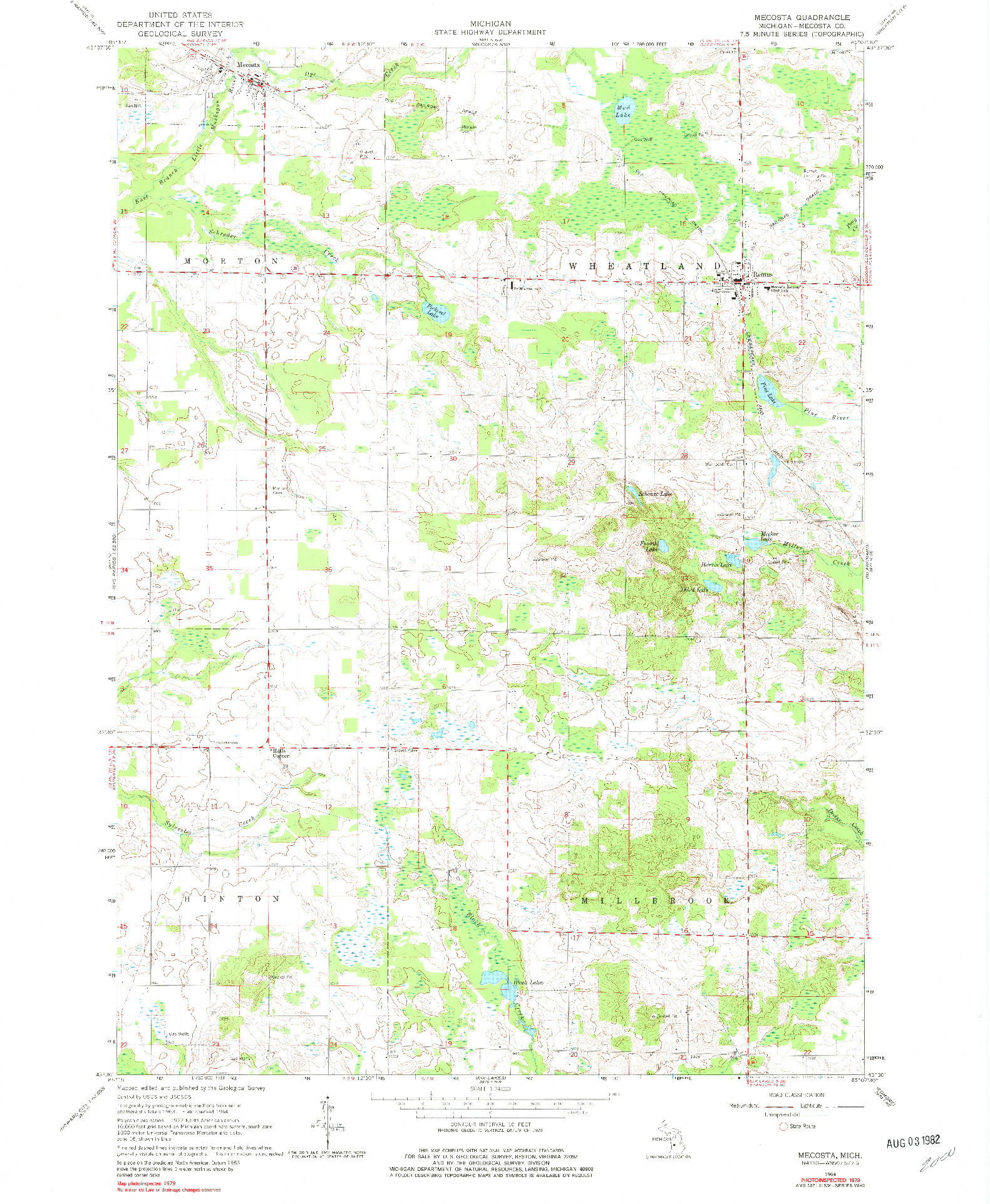 USGS 1:24000-SCALE QUADRANGLE FOR MECOSTA, MI 1979