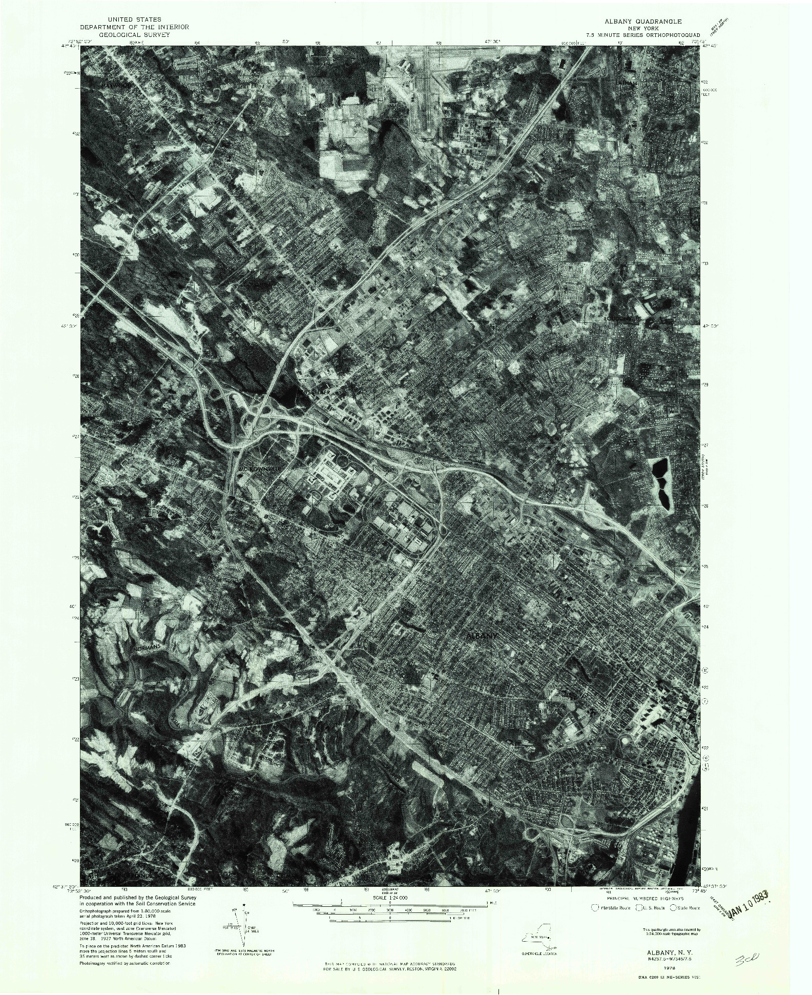 USGS 1:24000-SCALE QUADRANGLE FOR ALBANY, NY 1978