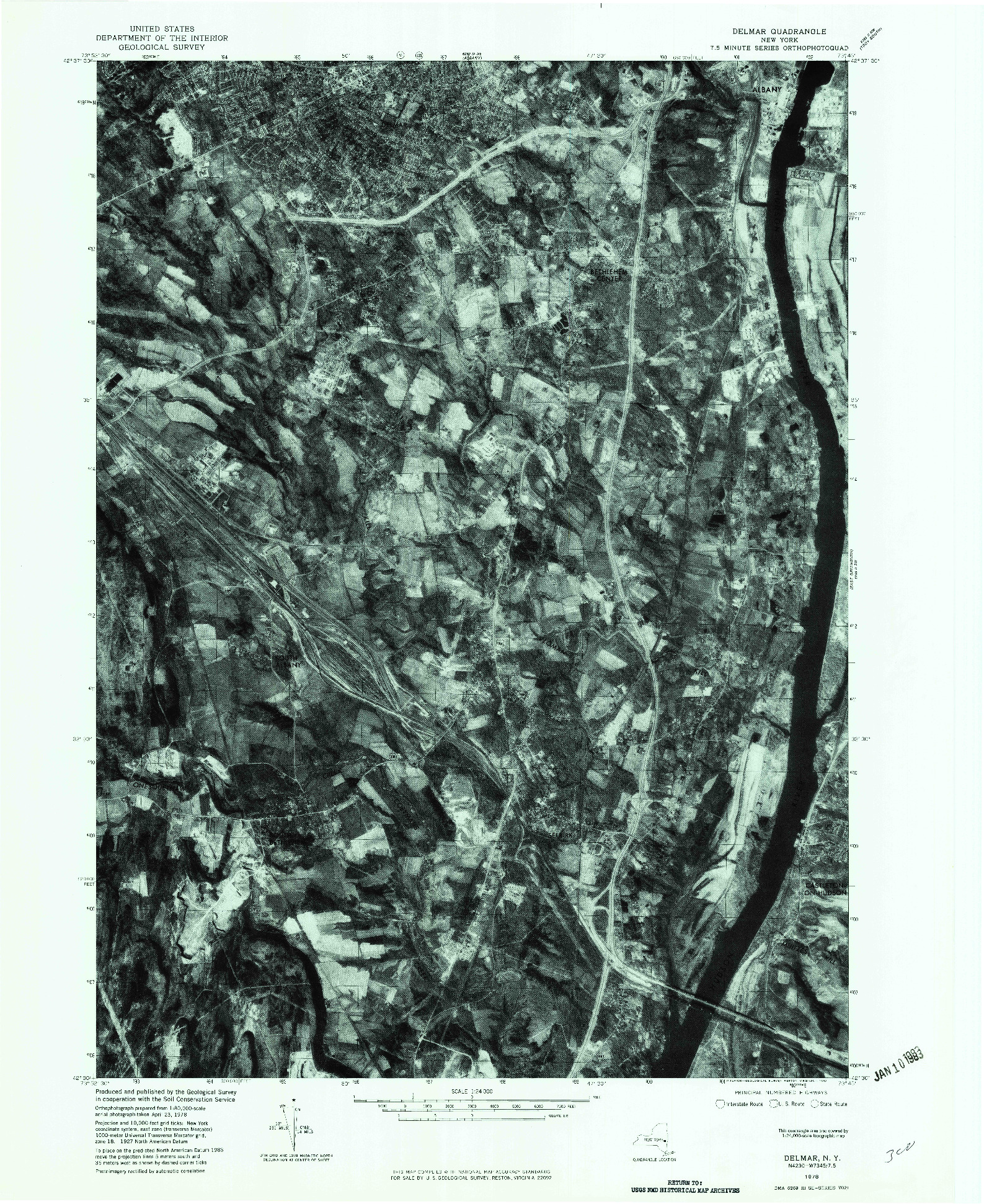 USGS 1:24000-SCALE QUADRANGLE FOR DELMAR, NY 1978