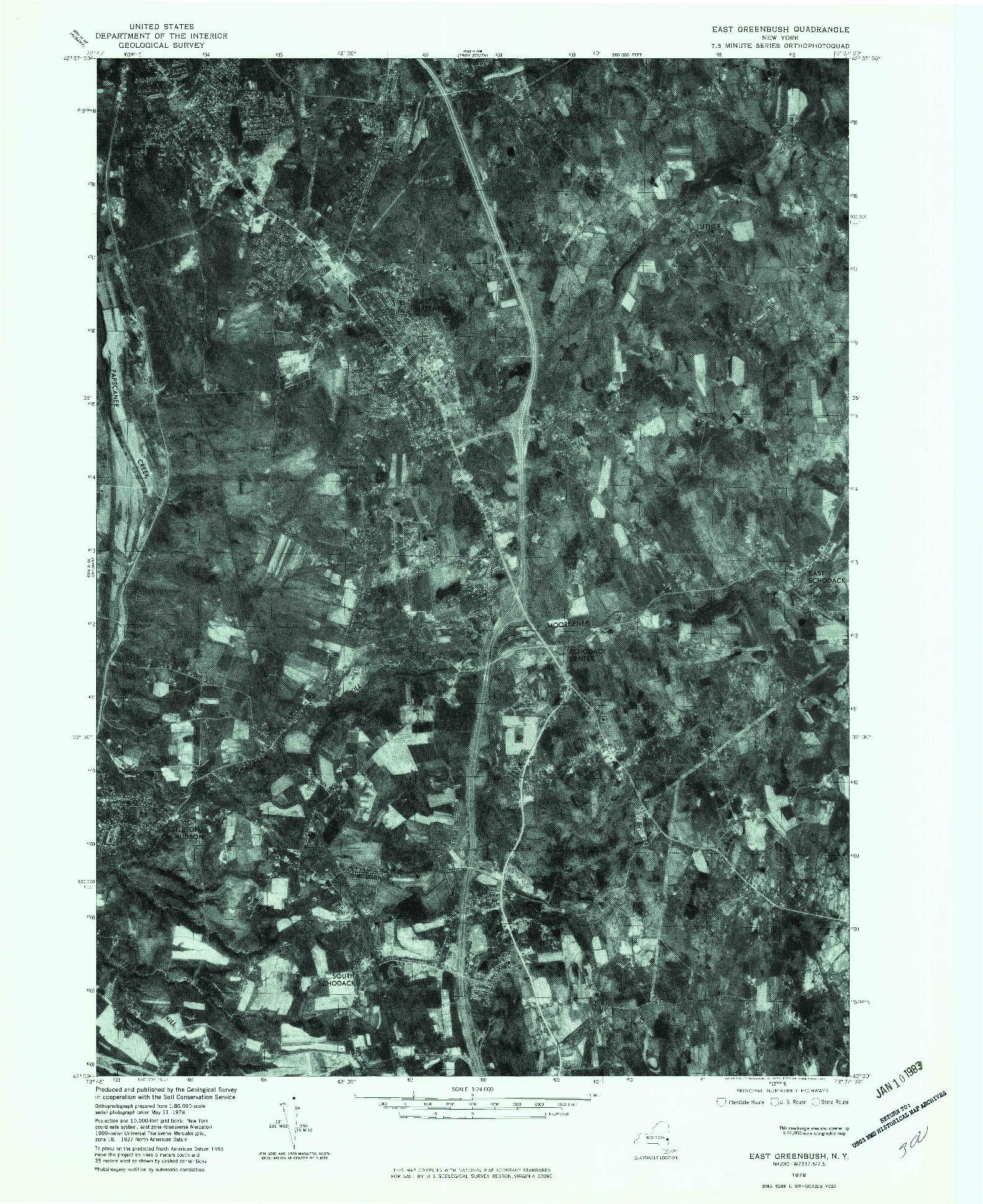 USGS 1:24000-SCALE QUADRANGLE FOR EAST GREENBUSH, NY 1978
