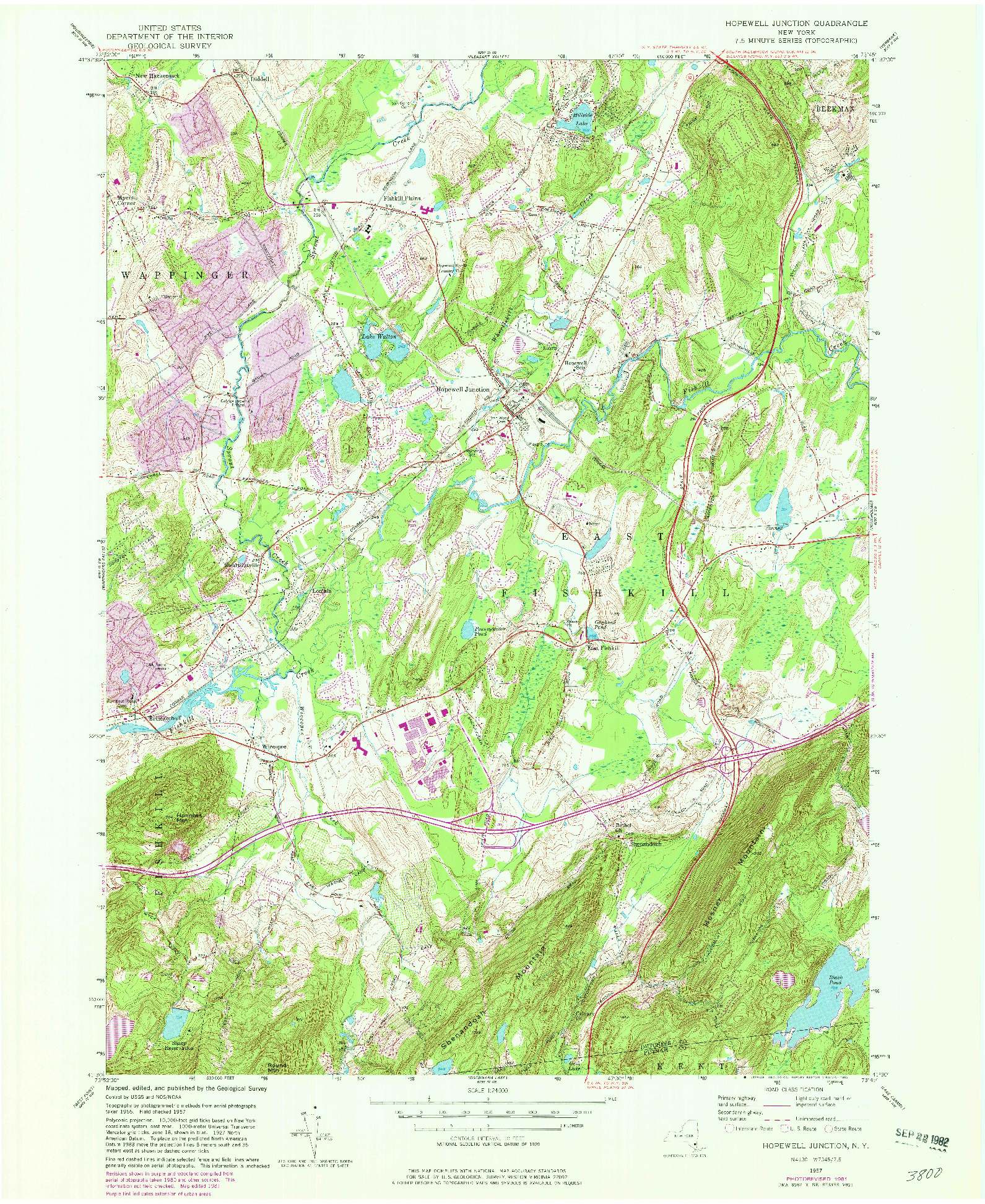 USGS 1:24000-SCALE QUADRANGLE FOR HOPEWELL JUNCTION, NY 1981