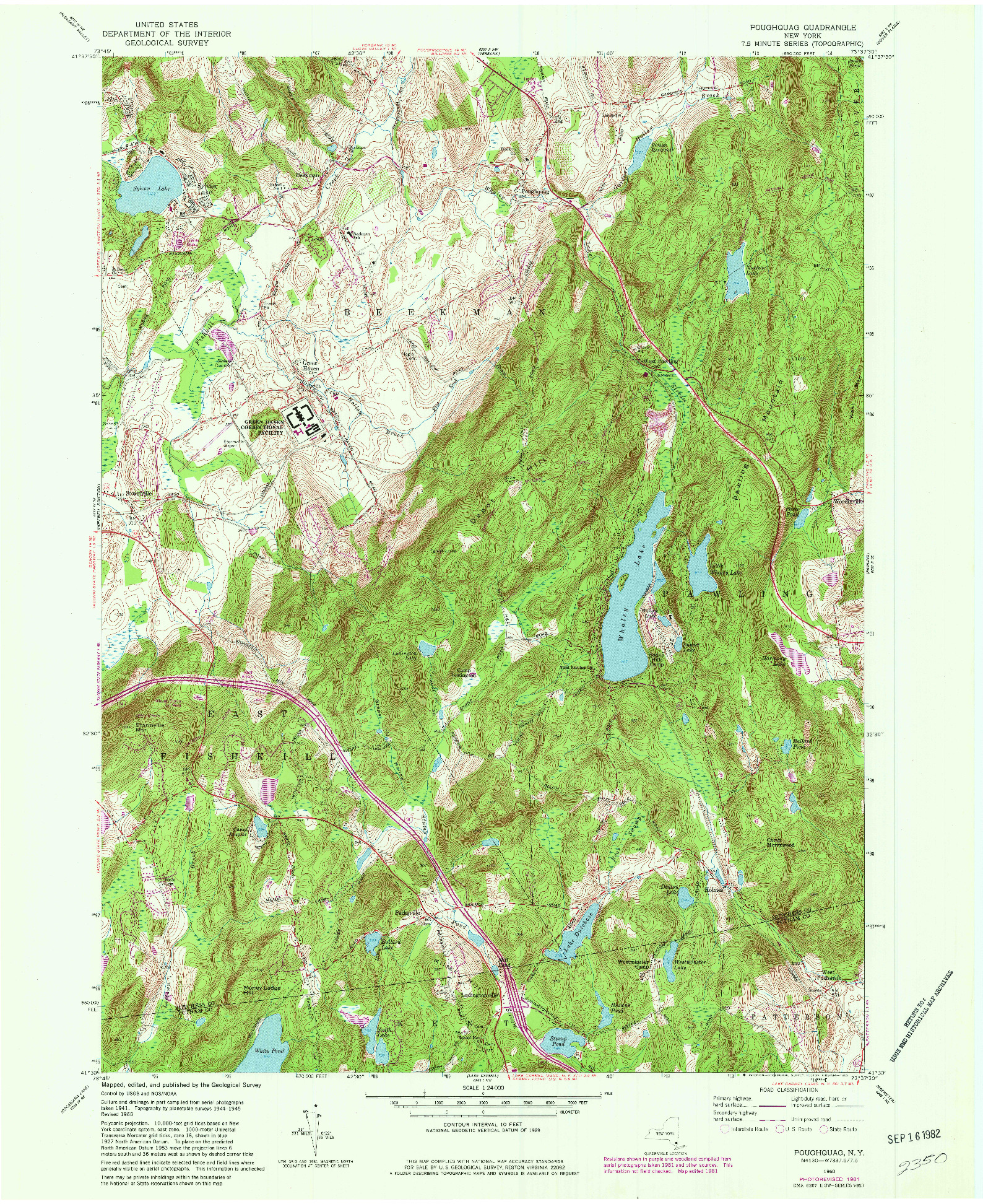 USGS 1:24000-SCALE QUADRANGLE FOR POUGHQUAG, NY 1960