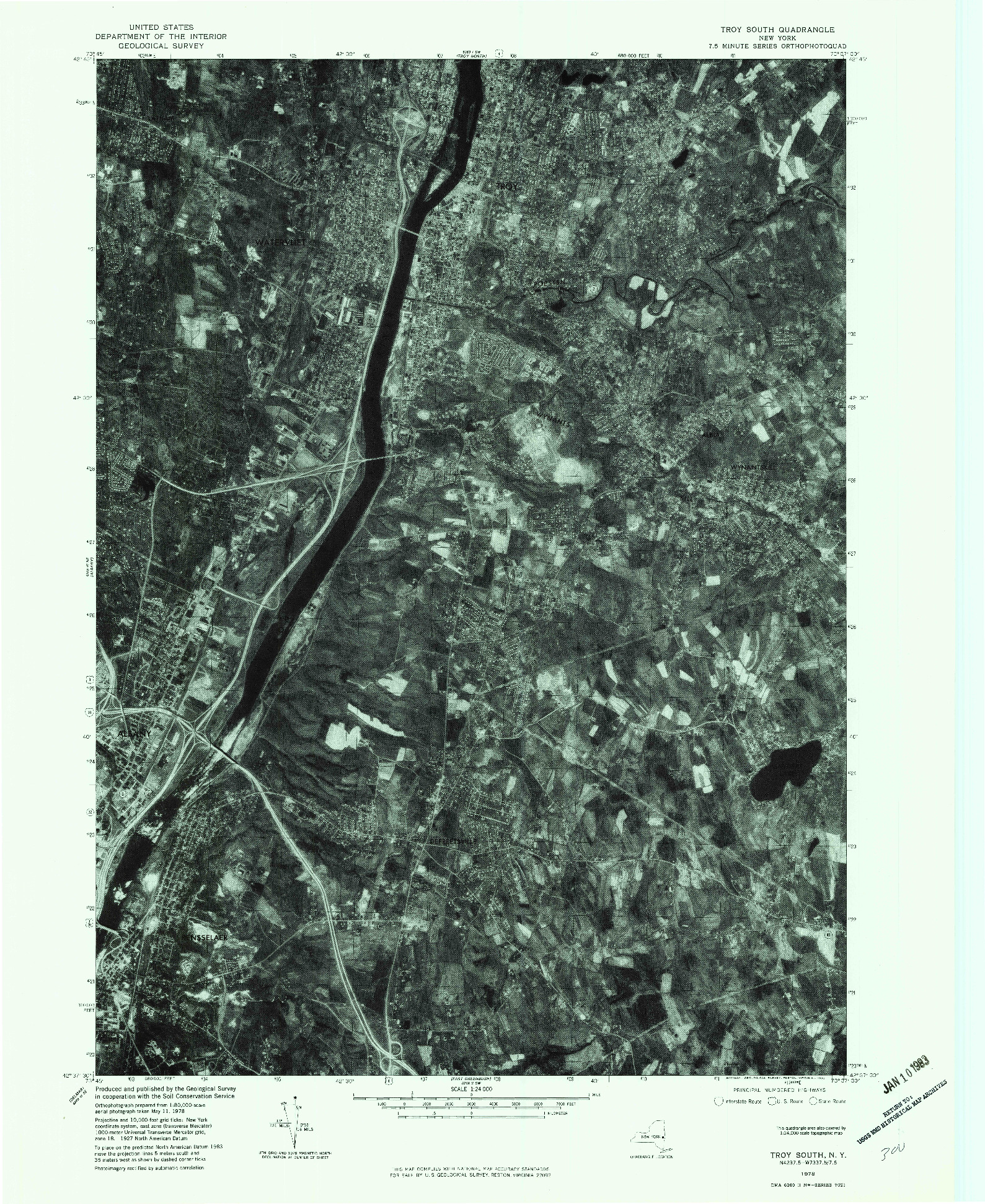 USGS 1:24000-SCALE QUADRANGLE FOR TROY SOUTH, NY 1978