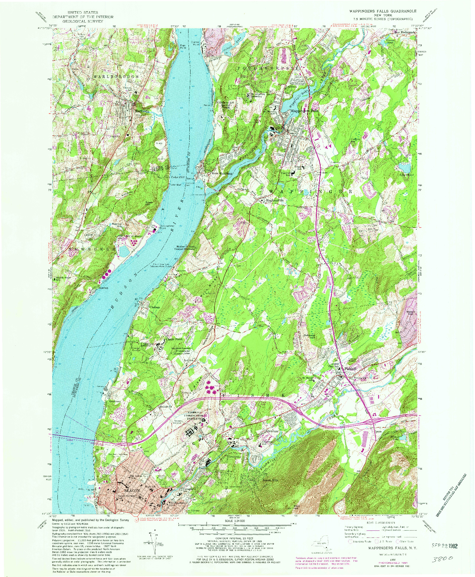 USGS 1:24000-SCALE QUADRANGLE FOR WAPPINGERS FALLS, NY 1956