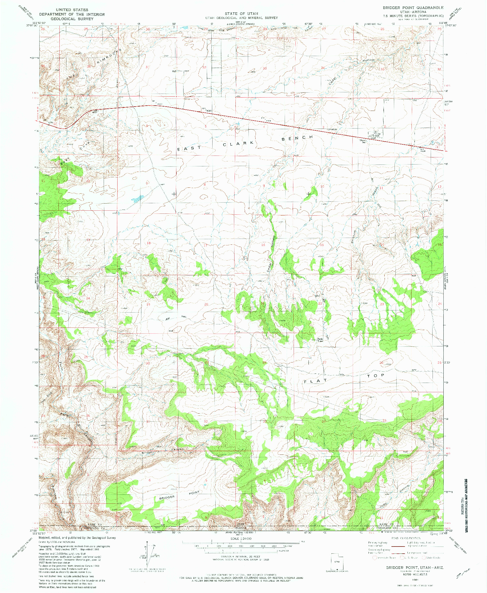 USGS 1:24000-SCALE QUADRANGLE FOR BRIDGER POINT, UT 1981