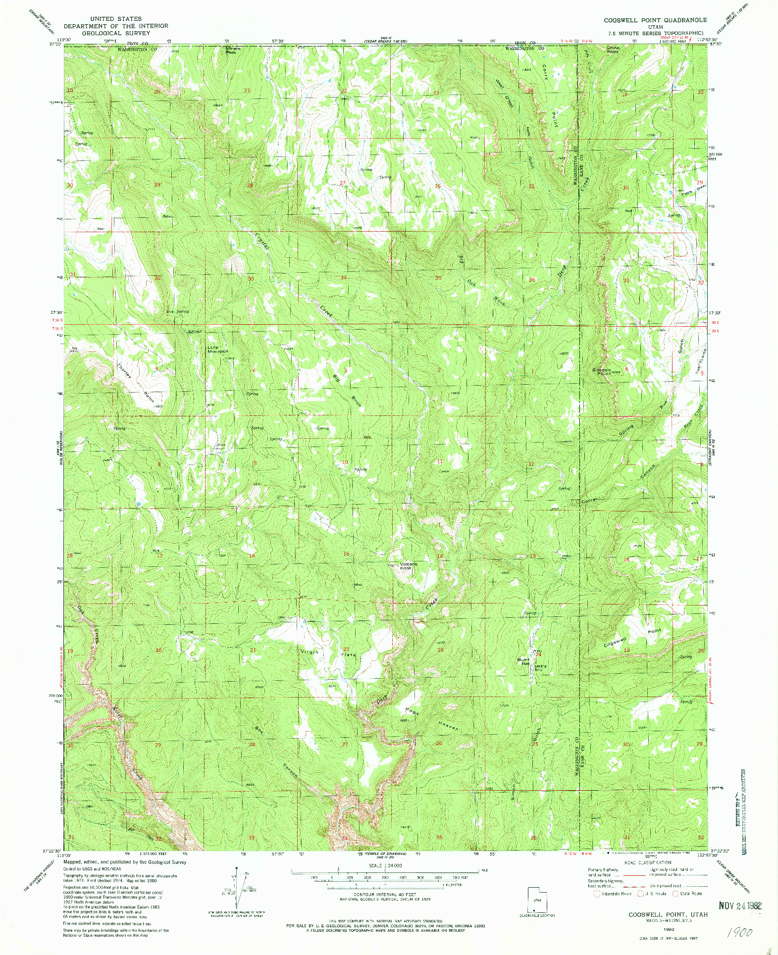 USGS 1:24000-SCALE QUADRANGLE FOR COGSWELL POINT, UT 1980