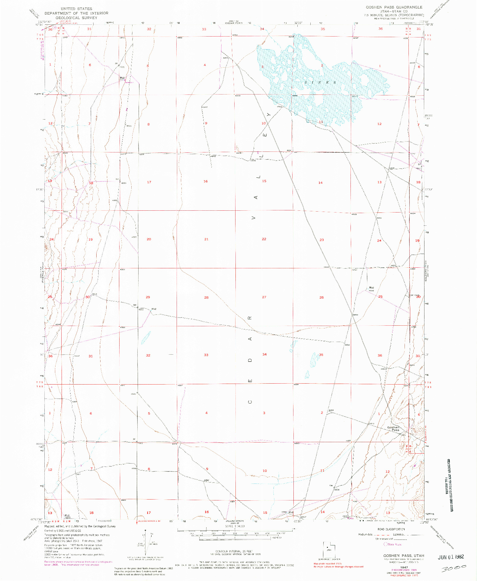 USGS 1:24000-SCALE QUADRANGLE FOR GOSHEN PASS, UT 1947