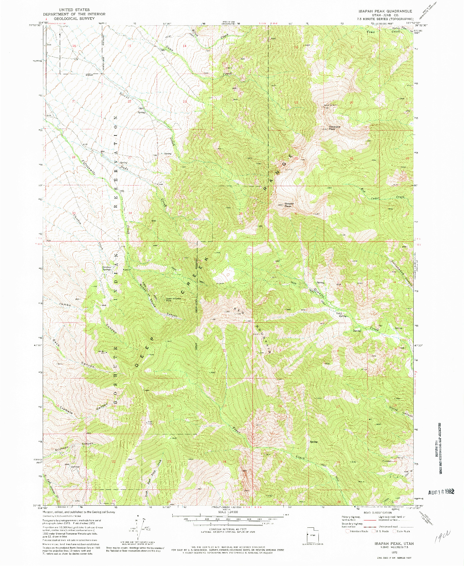 USGS 1:24000-SCALE QUADRANGLE FOR IBAPAH PEAK, UT 1972