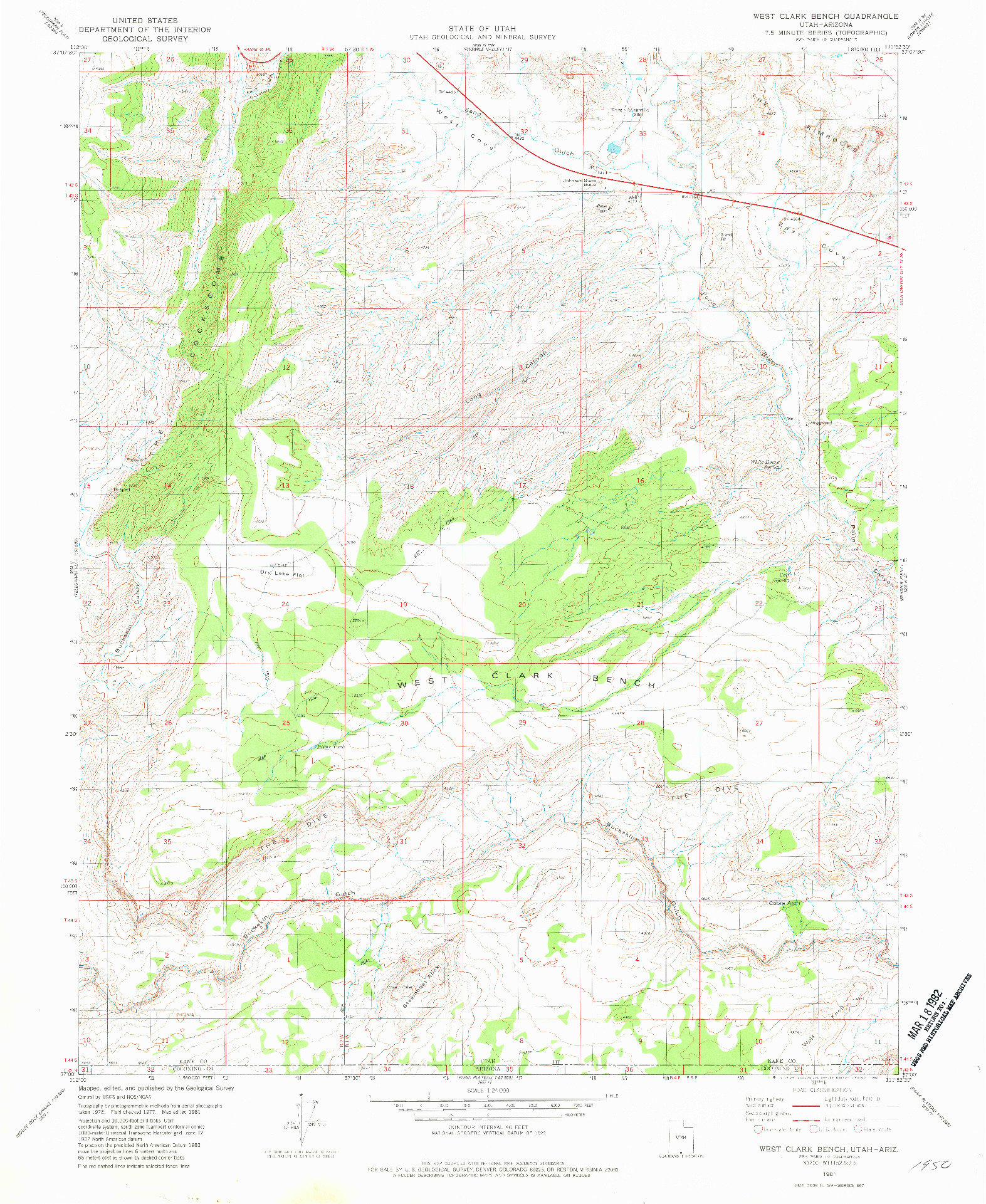 USGS 1:24000-SCALE QUADRANGLE FOR WEST CLARK BENCH, UT 1981