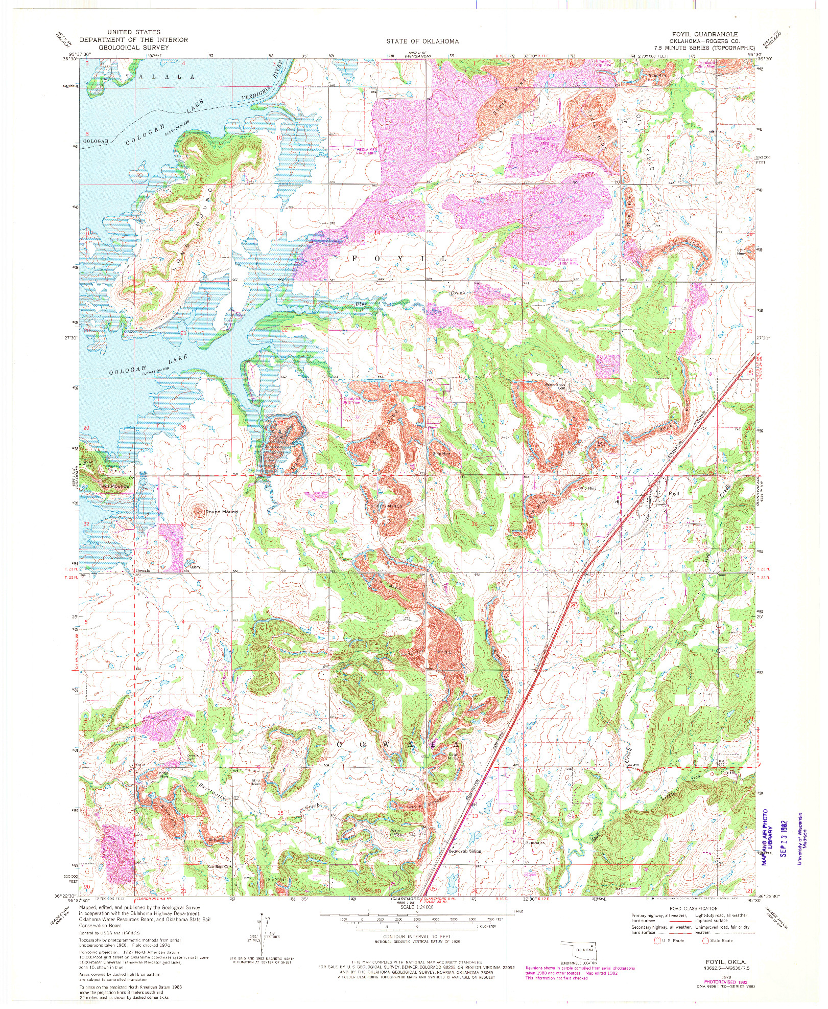 USGS 1:24000-SCALE QUADRANGLE FOR FOYIL, OK 1970