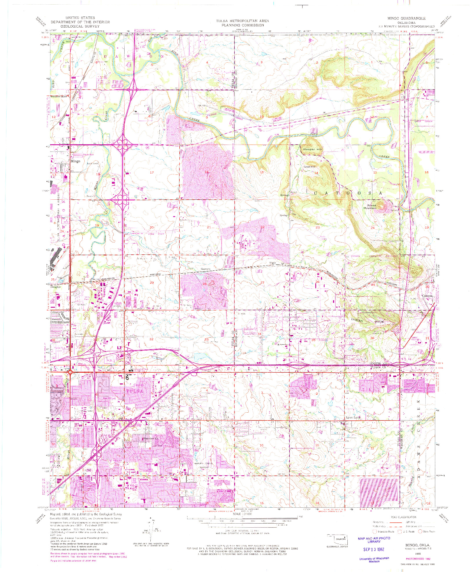 USGS 1:24000-SCALE QUADRANGLE FOR MINGO, OK 1955