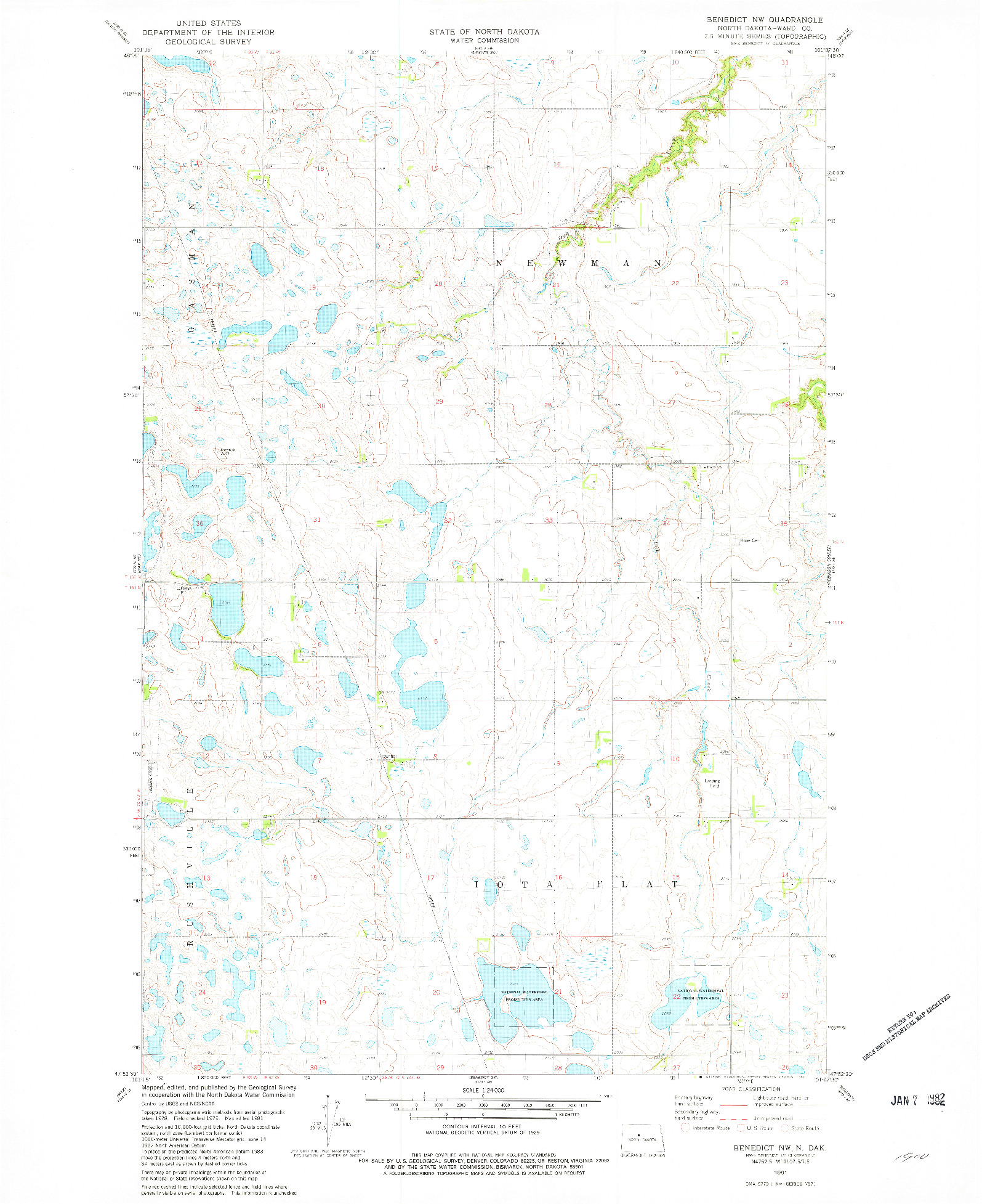 USGS 1:24000-SCALE QUADRANGLE FOR BENEDICT NW, ND 1981