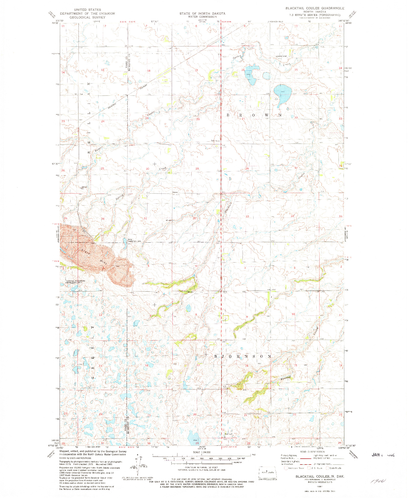 USGS 1:24000-SCALE QUADRANGLE FOR BLACKTAIL COULEE, ND 1981