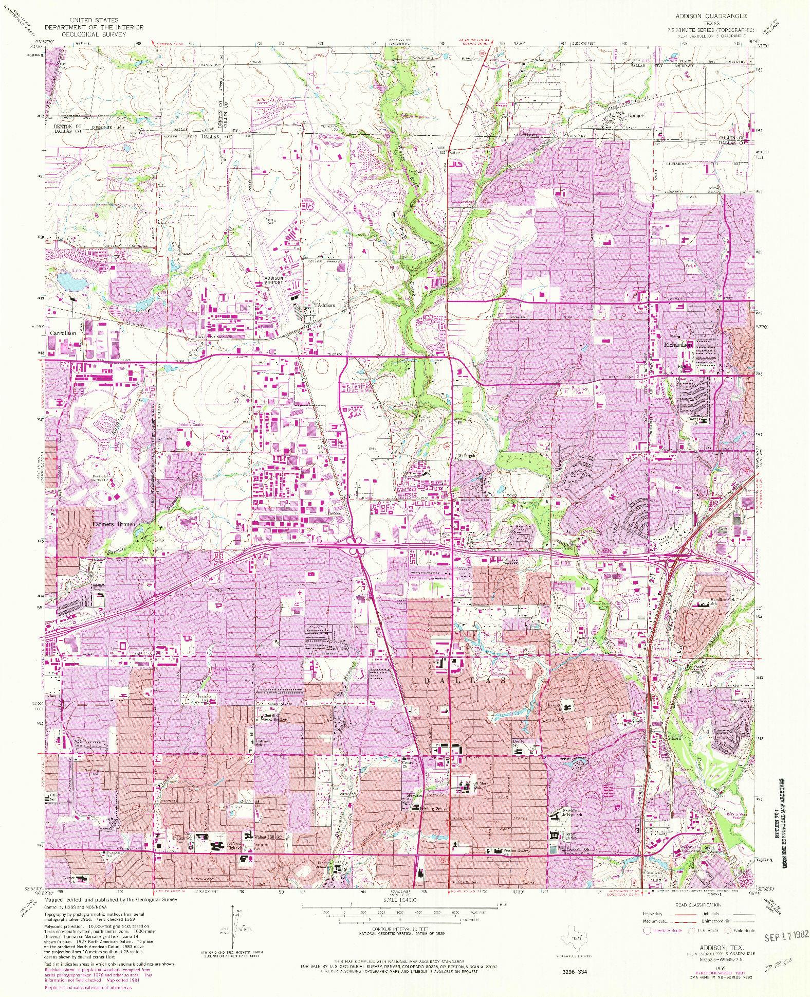 USGS 1:24000-SCALE QUADRANGLE FOR ADDISON, TX 1959