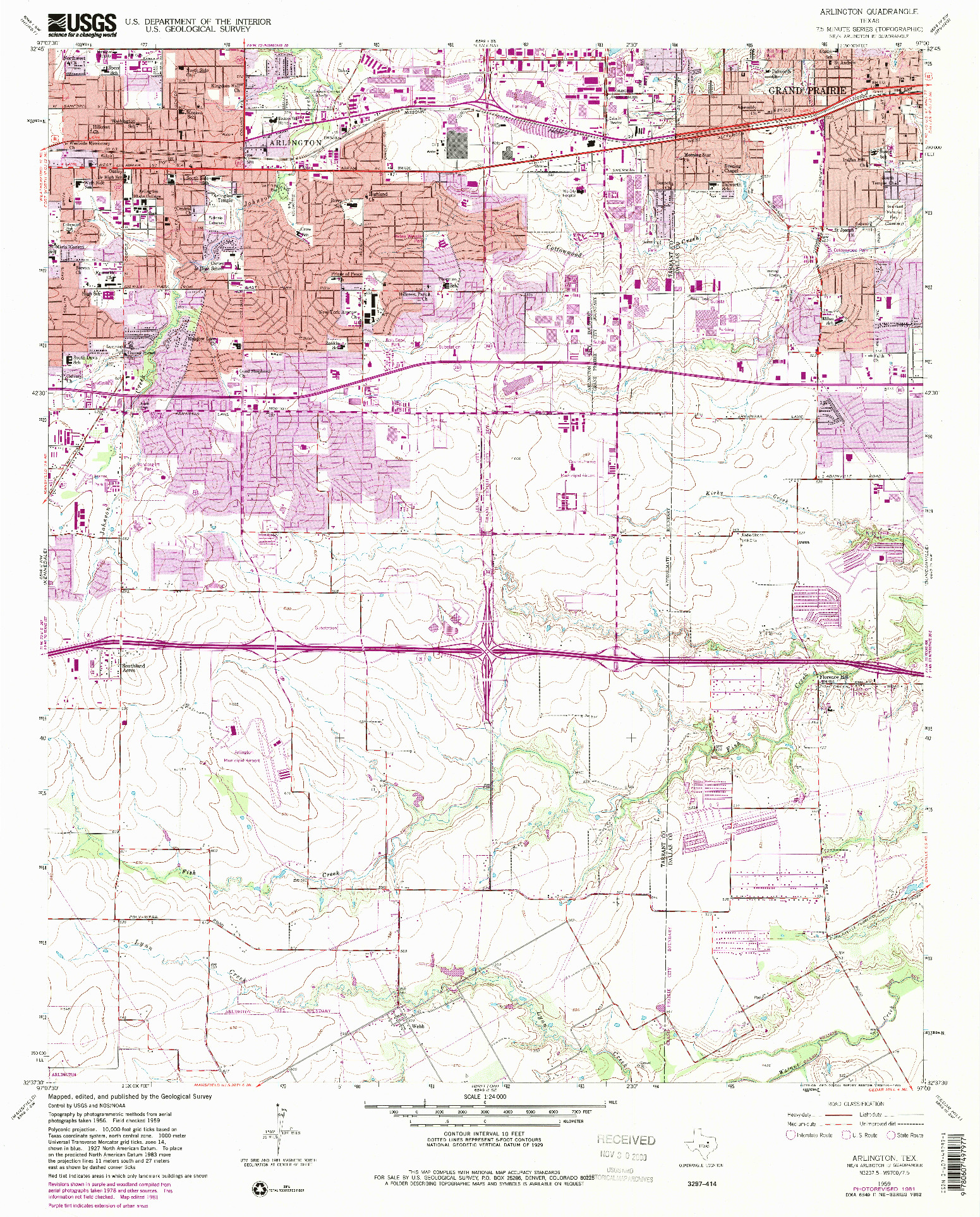 USGS 1:24000-SCALE QUADRANGLE FOR ARLINGTON, TX 1959