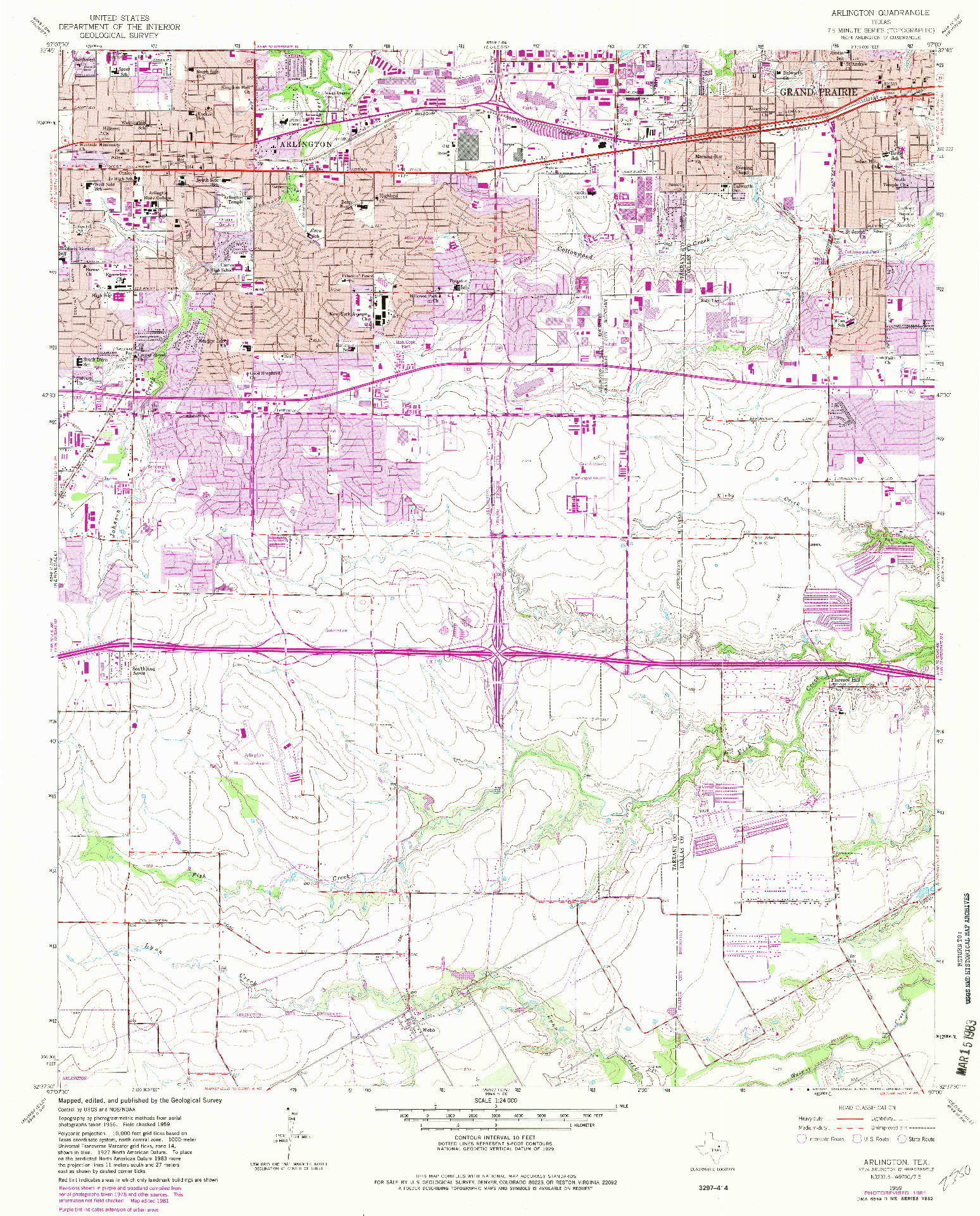 USGS 1:24000-SCALE QUADRANGLE FOR ARLINGTON, TX 1959