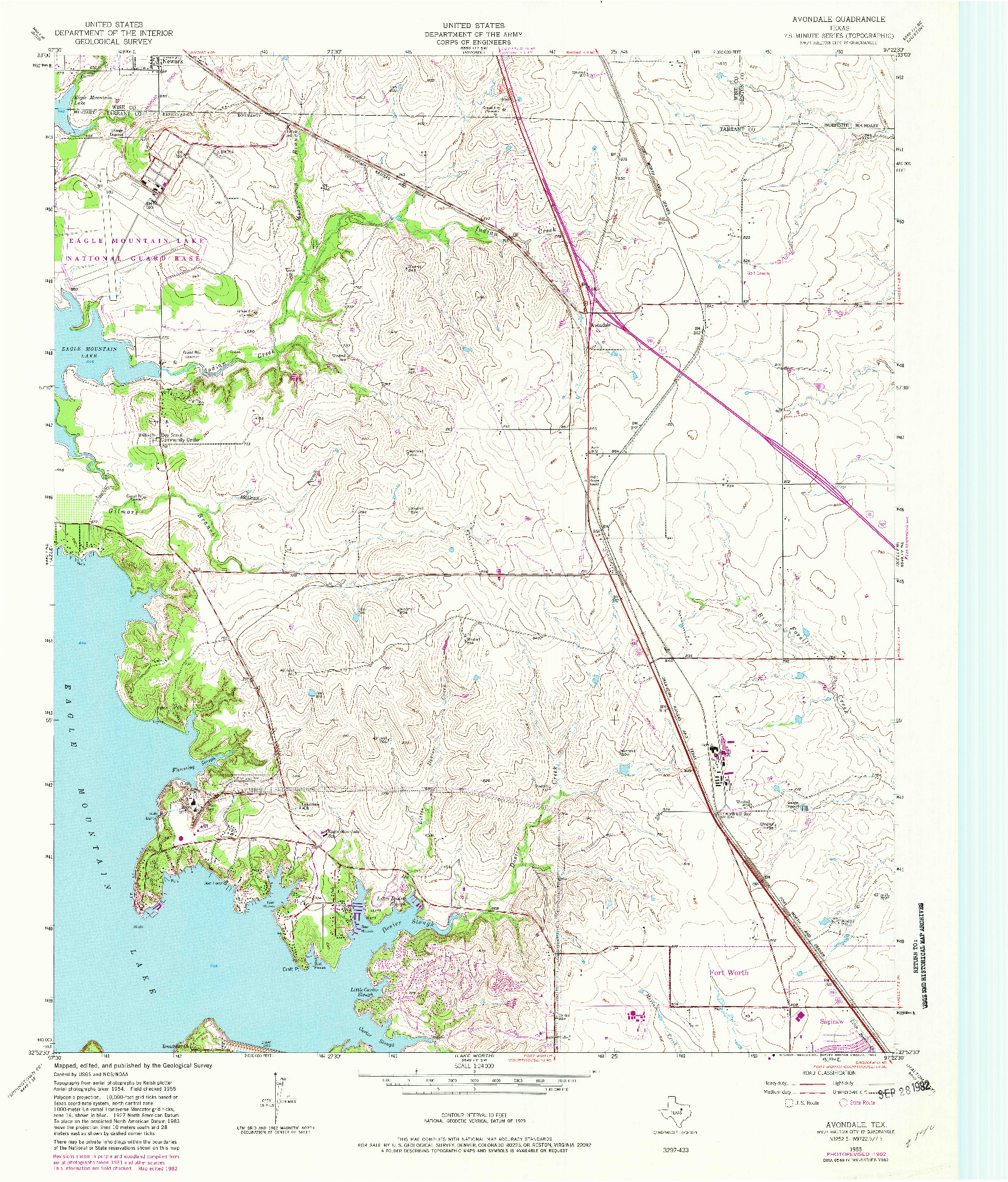 USGS 1:24000-SCALE QUADRANGLE FOR AVONDALE, TX 1955