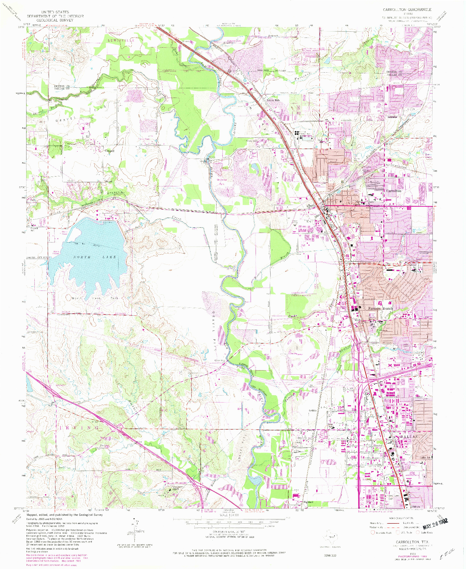 USGS 1:24000-SCALE QUADRANGLE FOR CARROLLTON, TX 1959