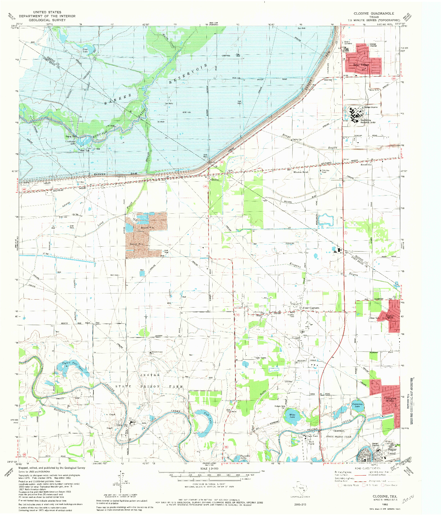 USGS 1:24000-SCALE QUADRANGLE FOR CLODINE, TX 1982