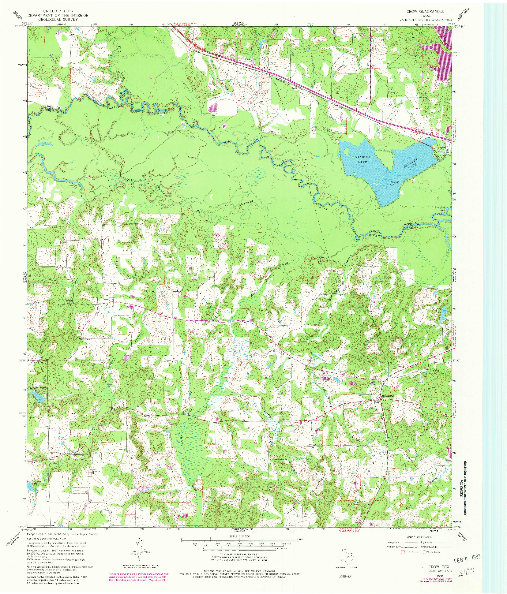 USGS 1:24000-SCALE QUADRANGLE FOR CROW, TX 1960