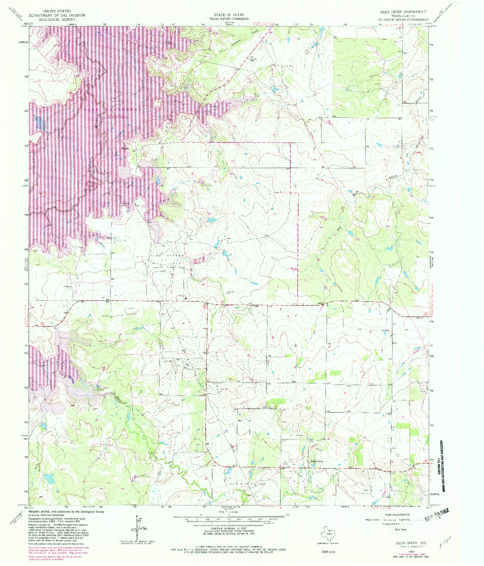 USGS 1:24000-SCALE QUADRANGLE FOR DEER CREEK, TX 1963