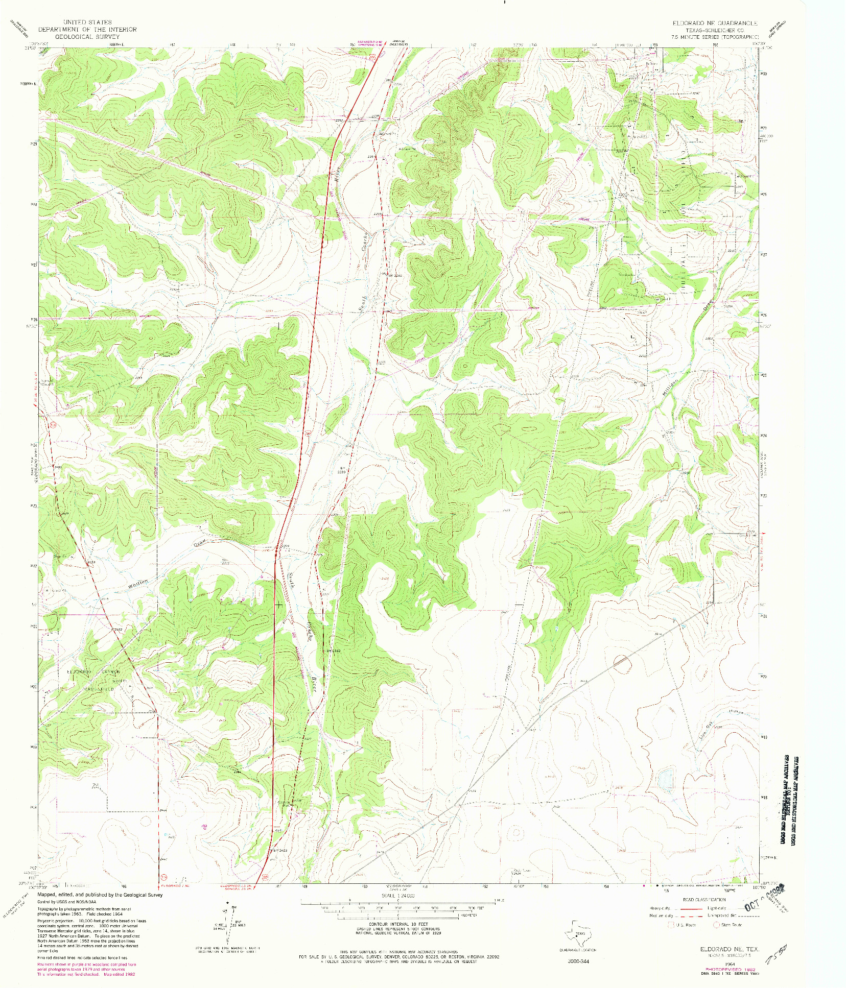 USGS 1:24000-SCALE QUADRANGLE FOR ELDORADO NE, TX 1964