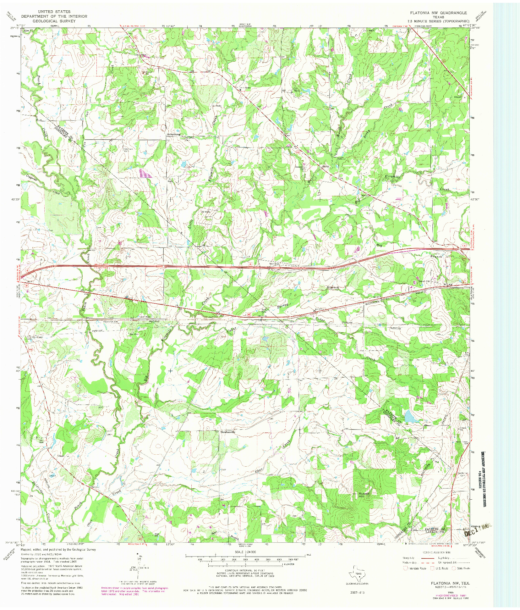 USGS 1:24000-SCALE QUADRANGLE FOR FLATONIA NW, TX 1965