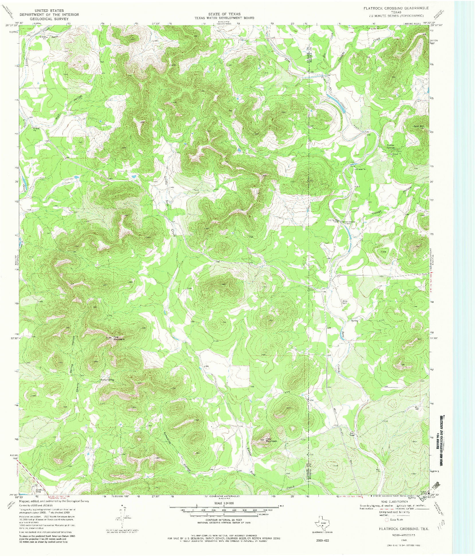 USGS 1:24000-SCALE QUADRANGLE FOR FLATROCK CROSSING, TX 1969