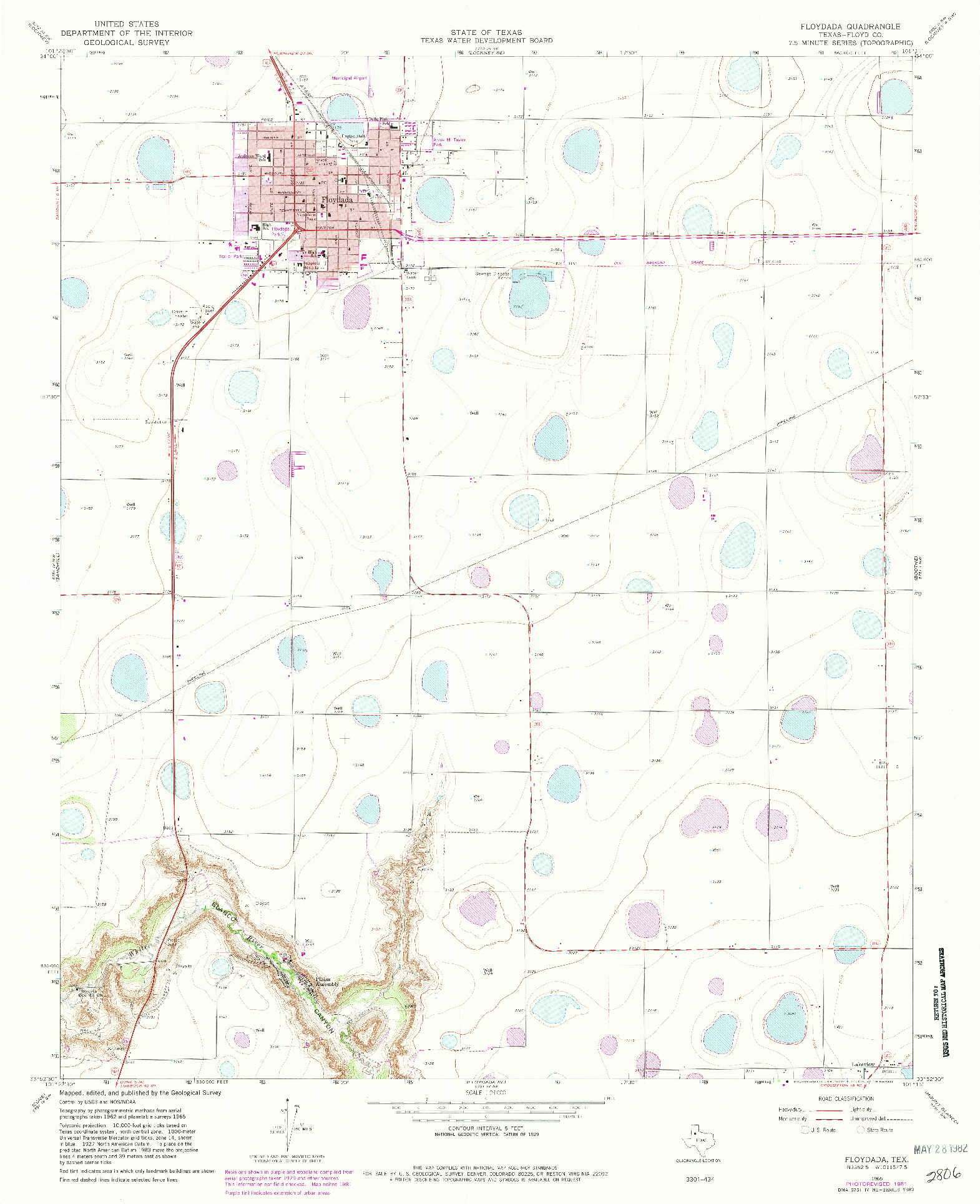 USGS 1:24000-SCALE QUADRANGLE FOR FLOYDADA, TX 1965