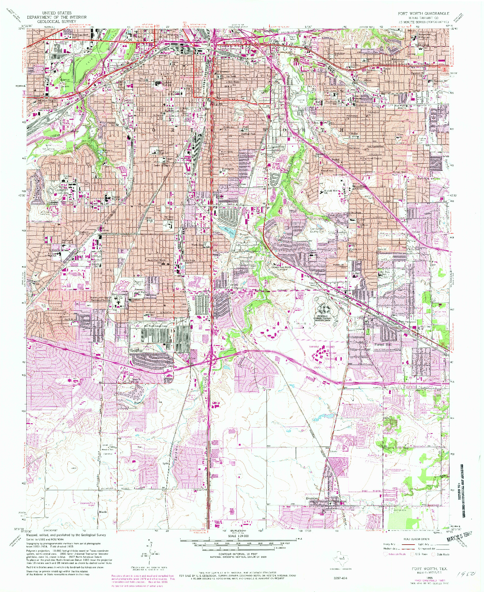USGS 1:24000-SCALE QUADRANGLE FOR FORT WORTH, TX 1955