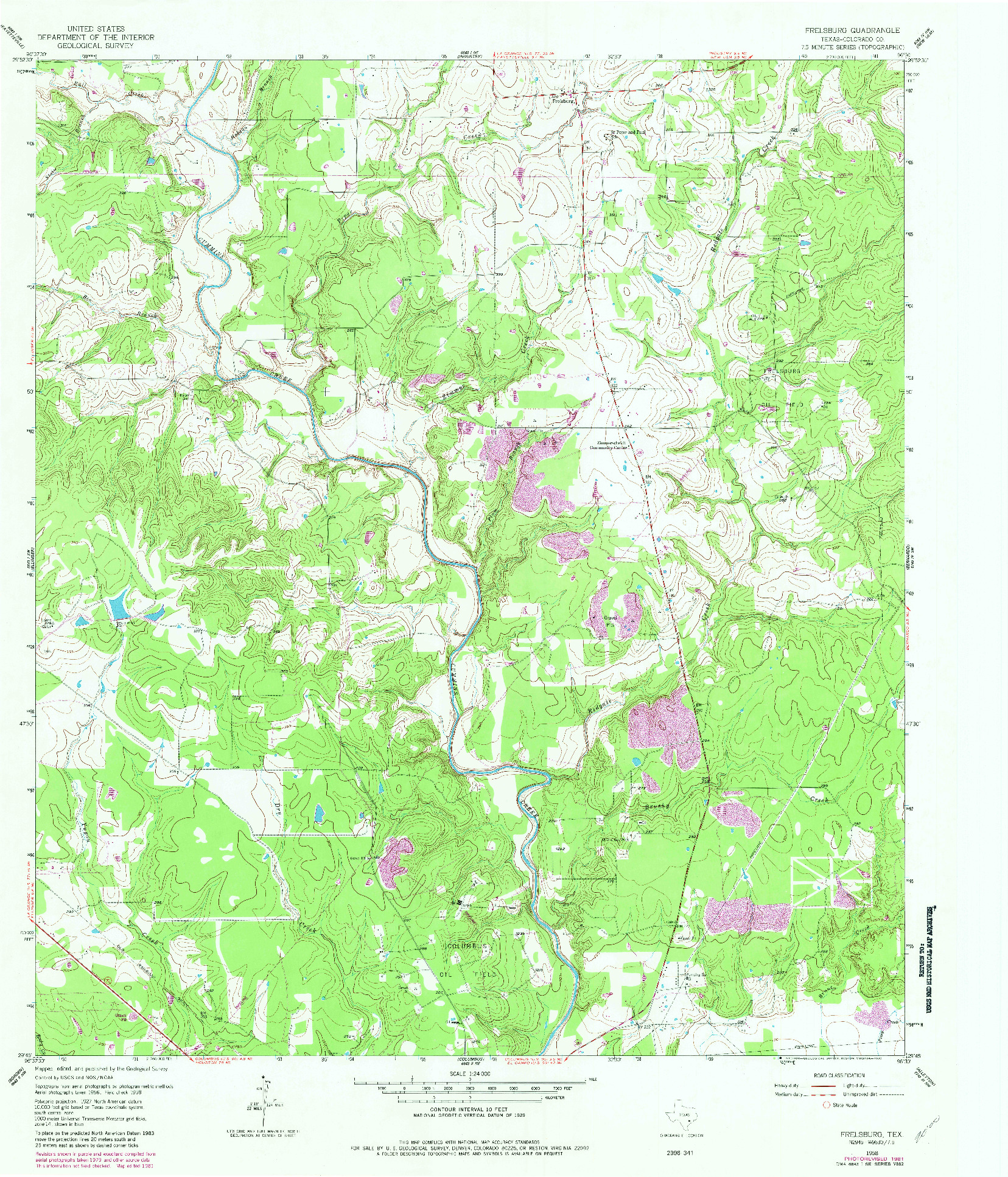 USGS 1:24000-SCALE QUADRANGLE FOR FRELSBURG, TX 1958