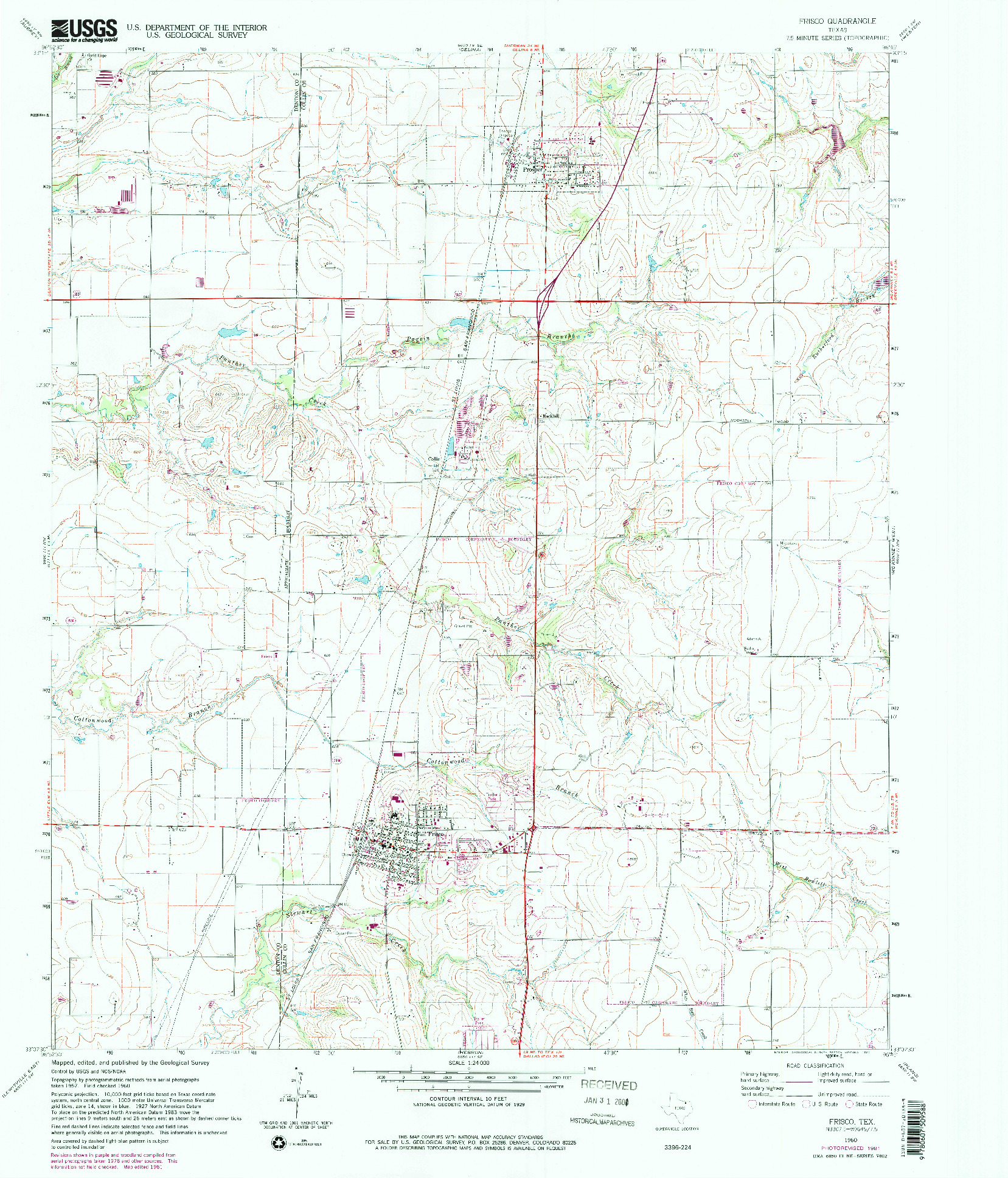 USGS 1:24000-SCALE QUADRANGLE FOR FRISCO, TX 1960