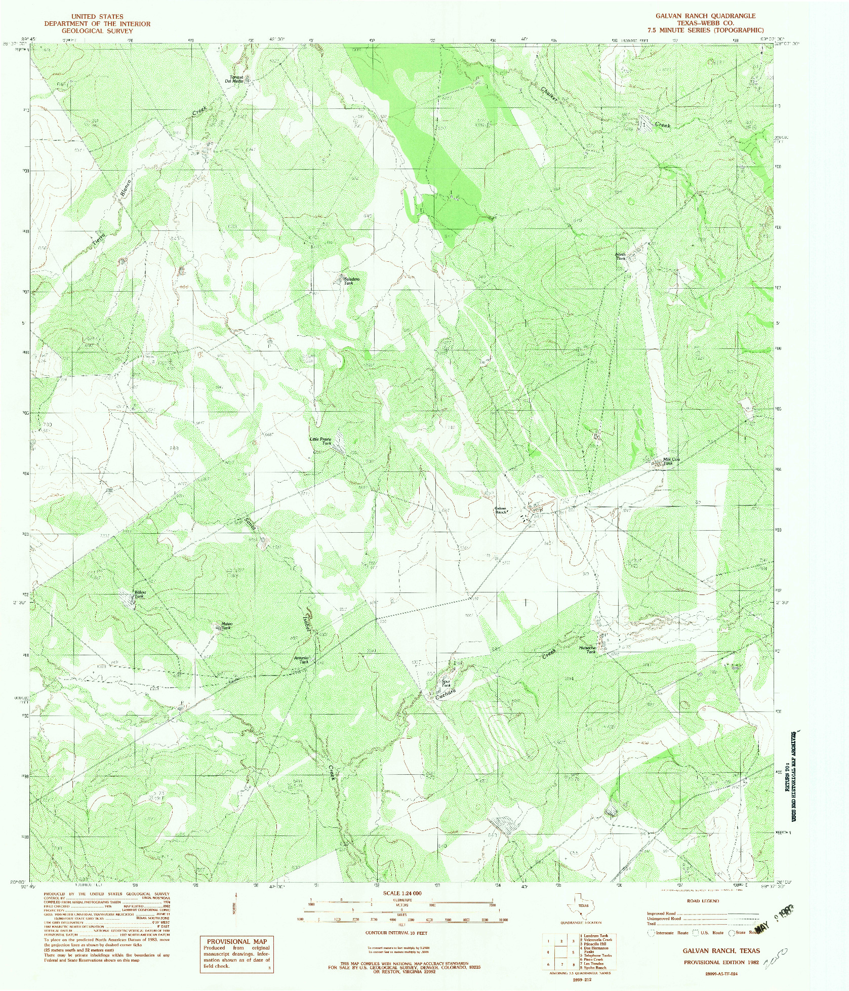 USGS 1:24000-SCALE QUADRANGLE FOR GALVAN RANCH, TX 1982