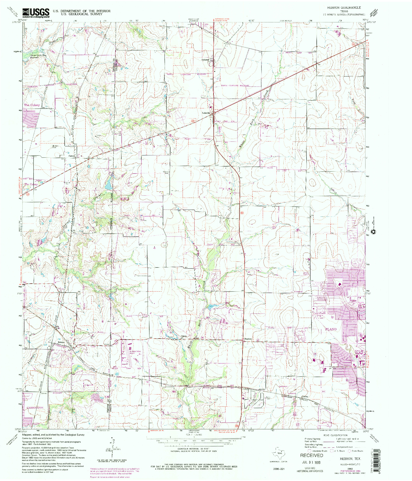 USGS 1:24000-SCALE QUADRANGLE FOR HEBRON, TX 1960