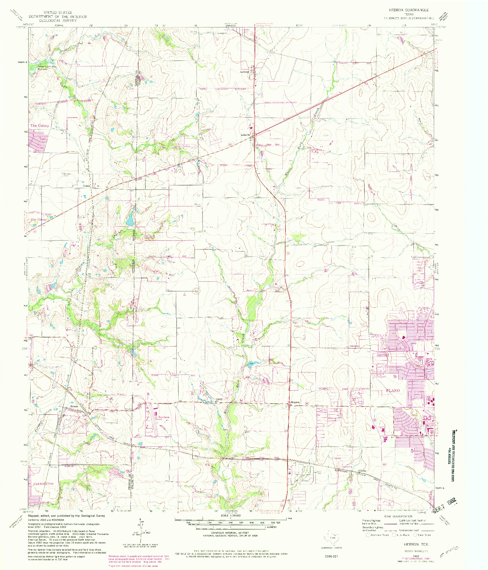 USGS 1:24000-SCALE QUADRANGLE FOR HEBRON, TX 1960