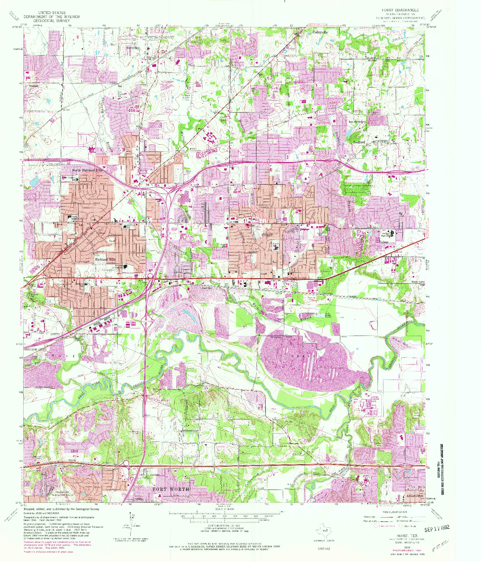 USGS 1:24000-SCALE QUADRANGLE FOR HURST, TX 1959